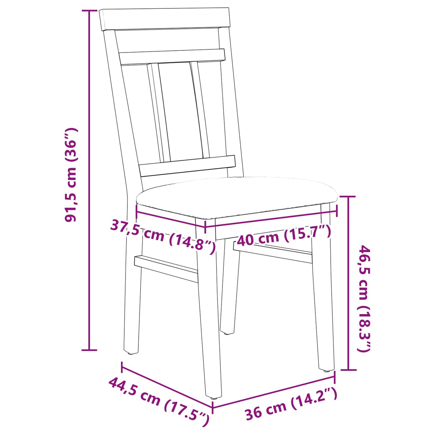 Eetkamerstoel 2 pcs Natuurlijk en Licht Massief Rubberhout is nu te koop bij PeponiXL, paradijselijk wonen!