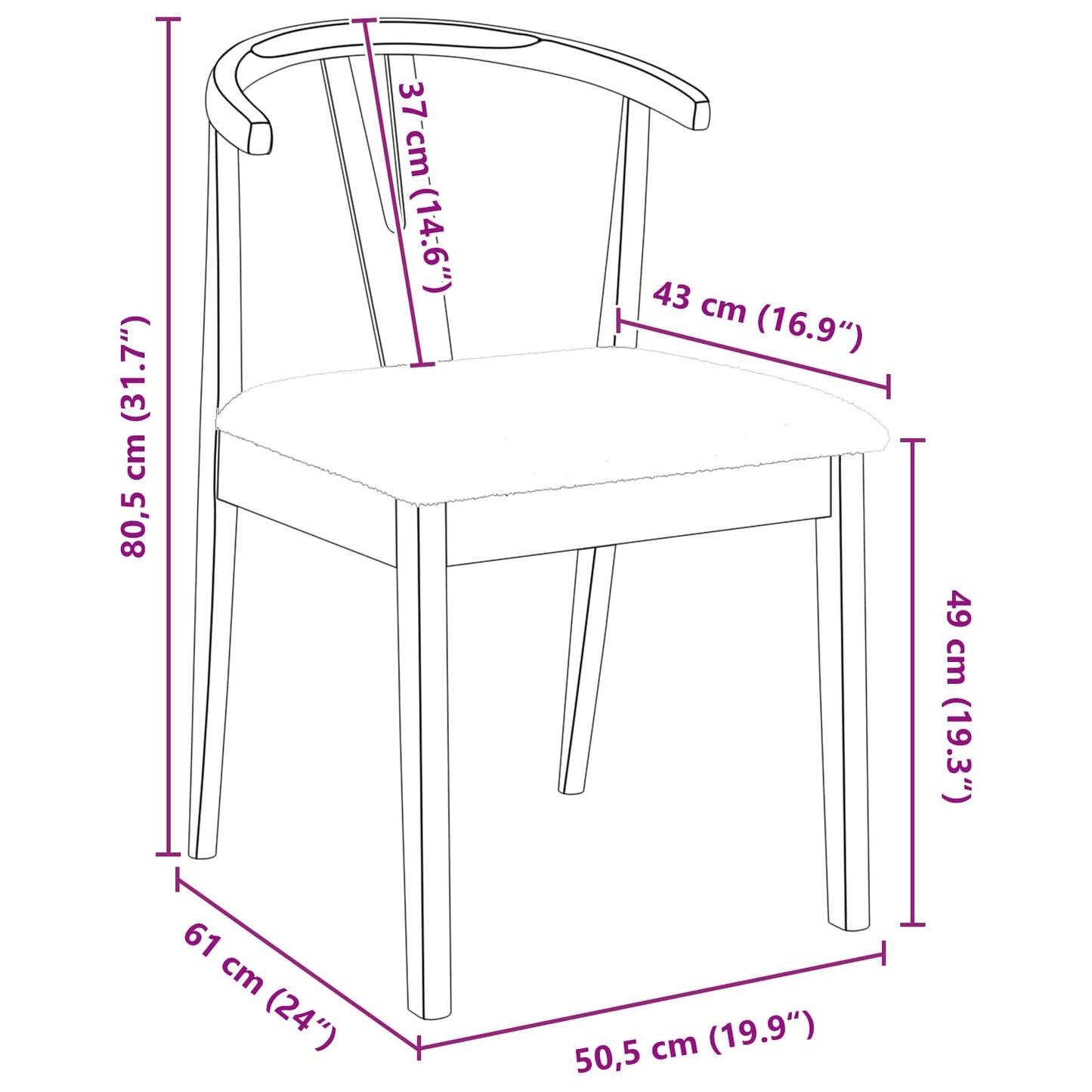 Eetkamerstoel 2 pcs Natuurlijk en Licht Massief Rubberhout is nu te koop bij PeponiXL, paradijselijk wonen!