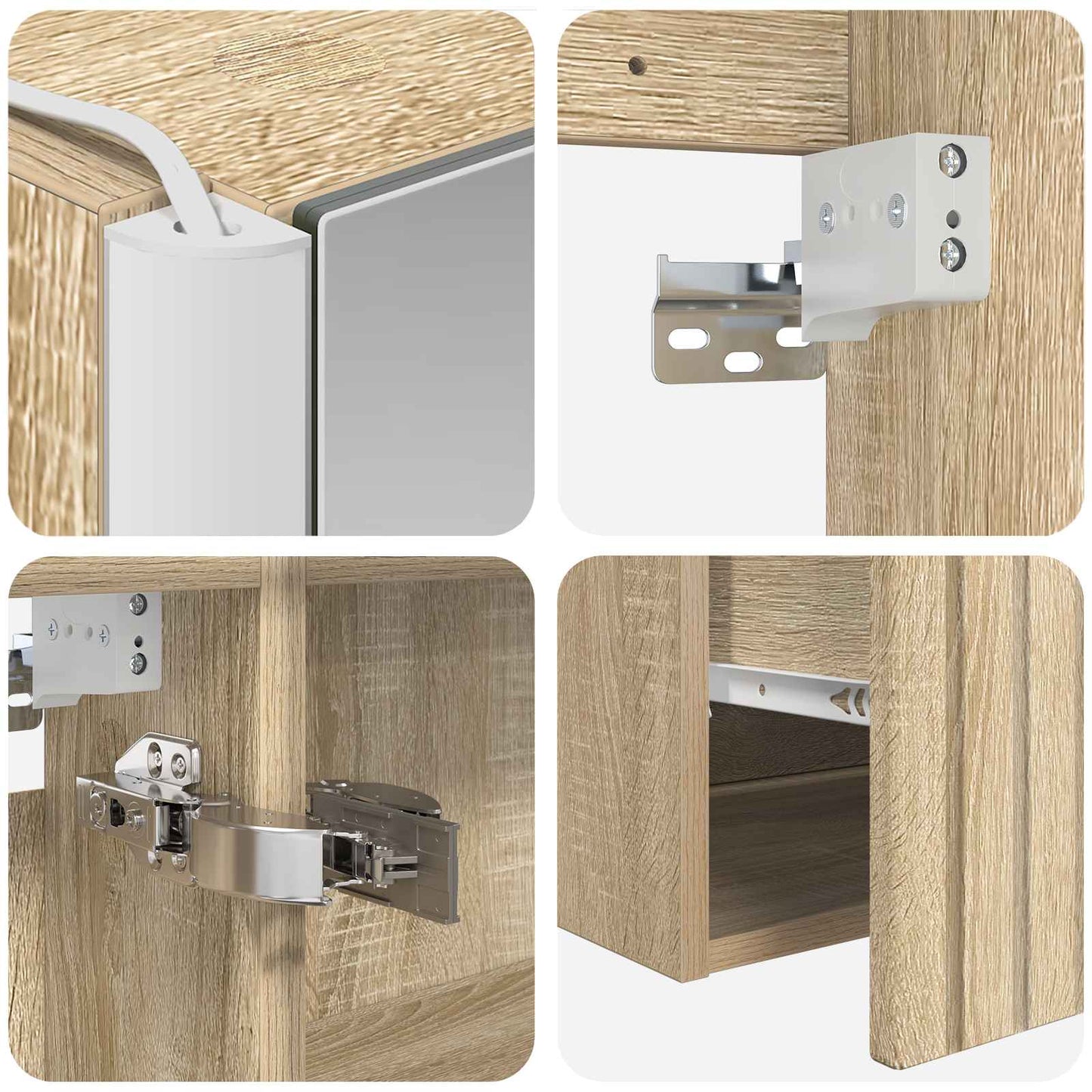Badkamerkastenset 4 pcs Sonoma Eiken 103,5 x 15,5 x 70 cm