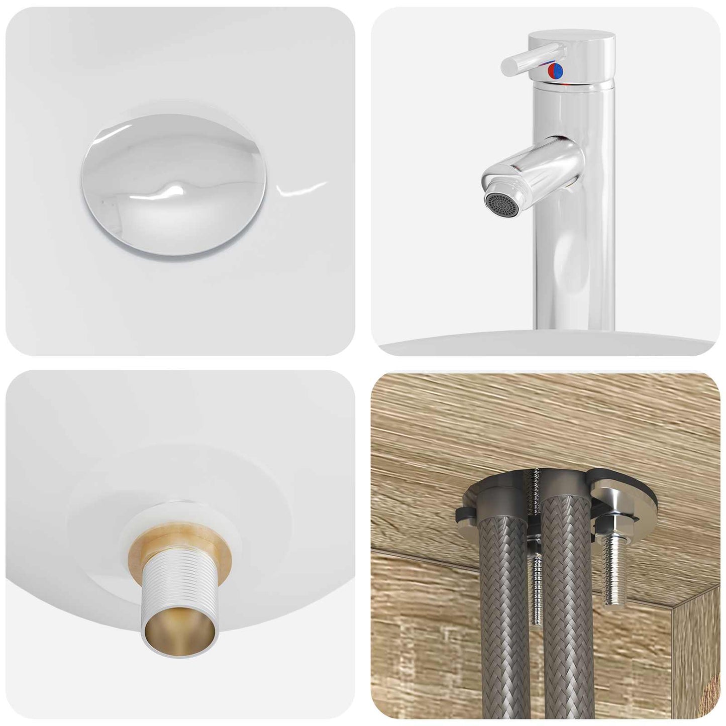 Badkamermeubelset 4 pcs Sonoma Eiken Bewerkt hout en glas
