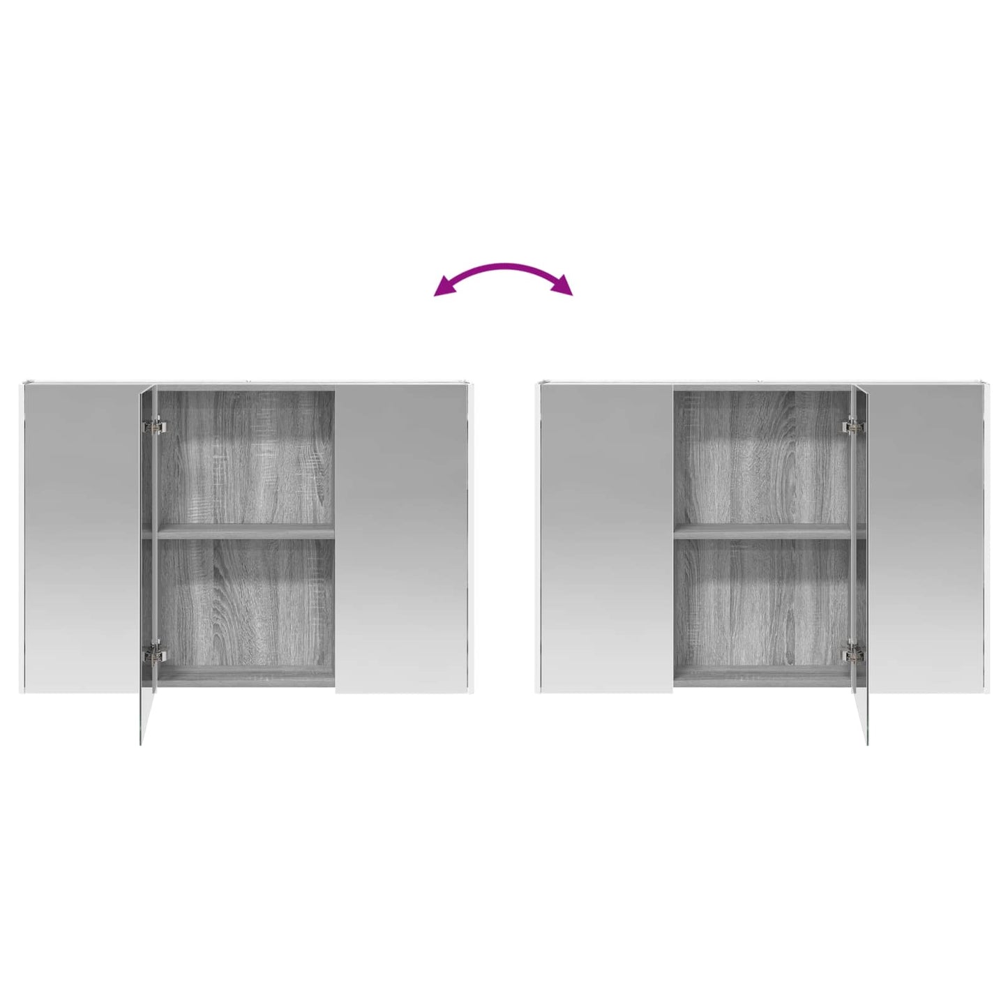 Badkamermeubelset 4 pcs Grijs Sonoma Bewerkt hout en glas