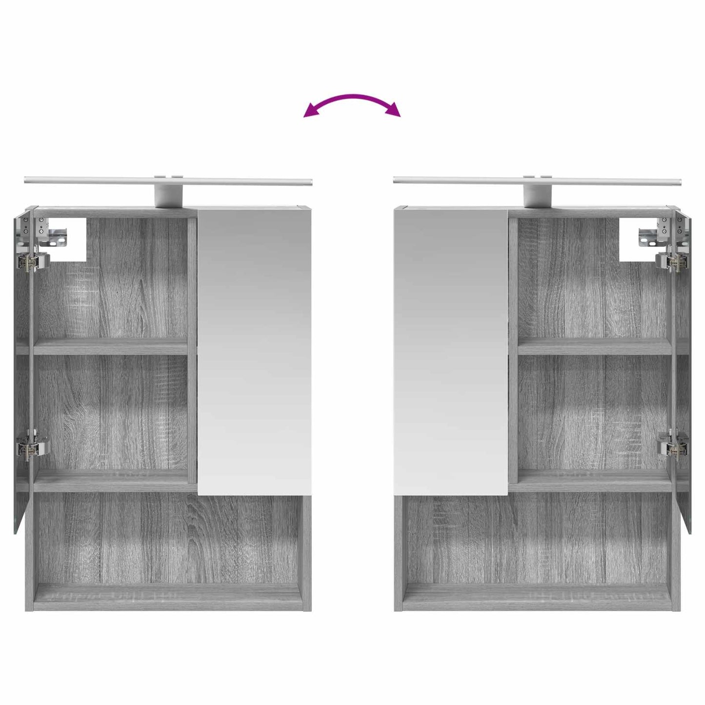 Badkamermeubelset 5 pcs Grijs Sonoma Bewerkt hout en glas is nu te koop bij PeponiXL, paradijselijk wonen!