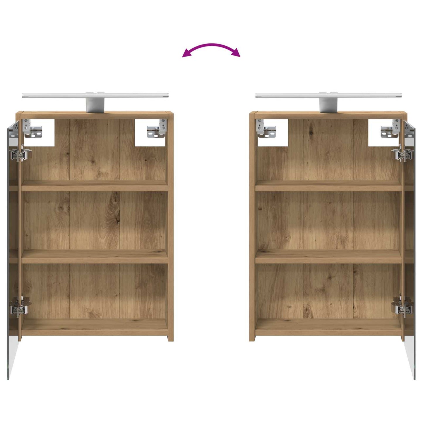 Badkamermeubelset 4 st Artisanaal eiken Bewerkt hout en glas is nu te koop bij PeponiXL, paradijselijk wonen!