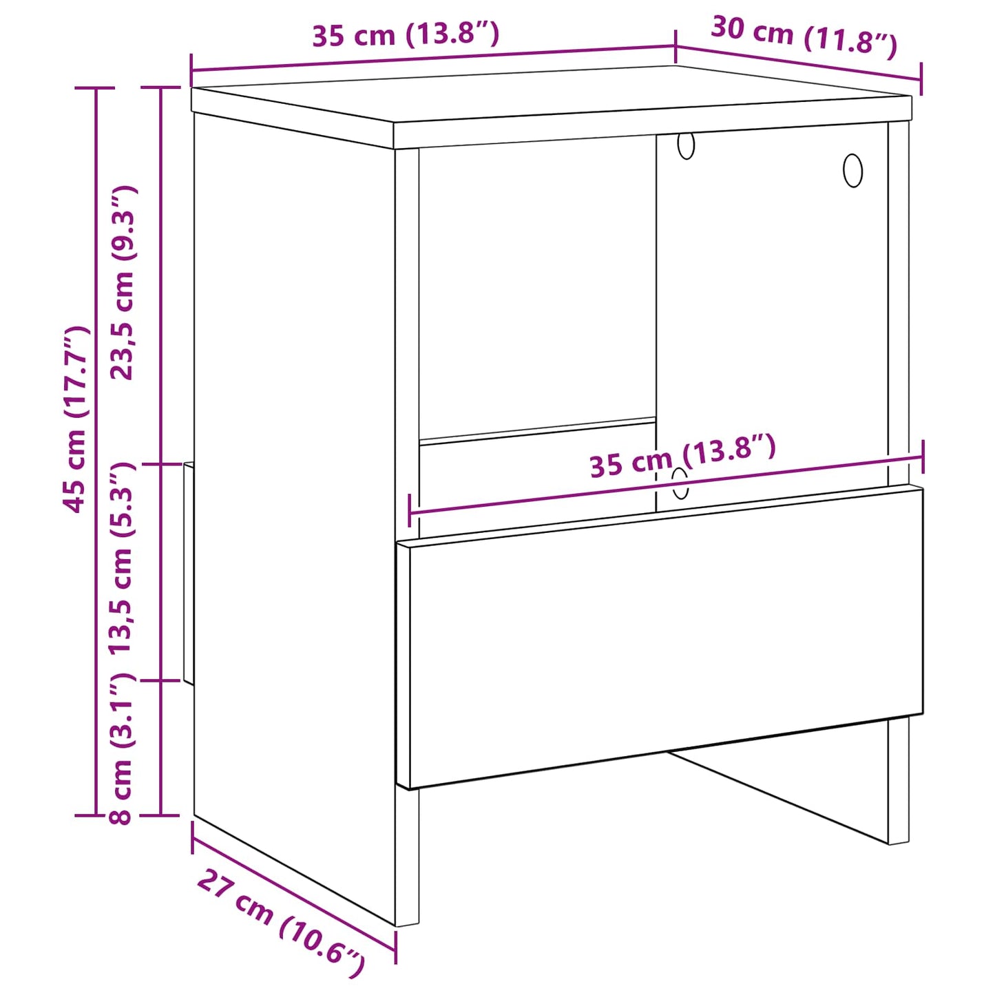 Tijdschrift Rek Zwart Eiken 35 x 30 x 45 cm is nu te koop bij PeponiXL, paradijselijk wonen!