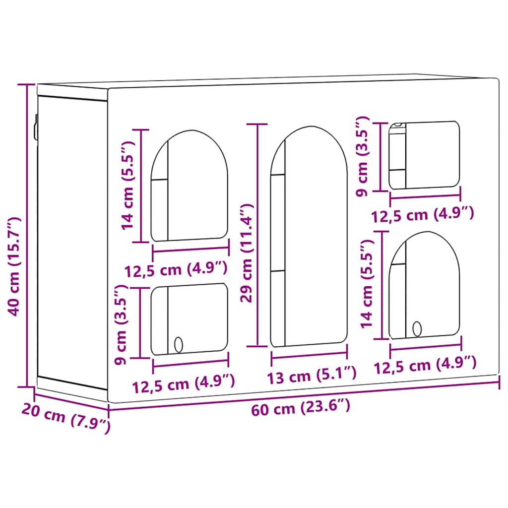 Hangkast met plank Beton Grijs 60 x 20 x 40 cm Bewerkt hout is nu te koop bij PeponiXL, paradijselijk wonen!