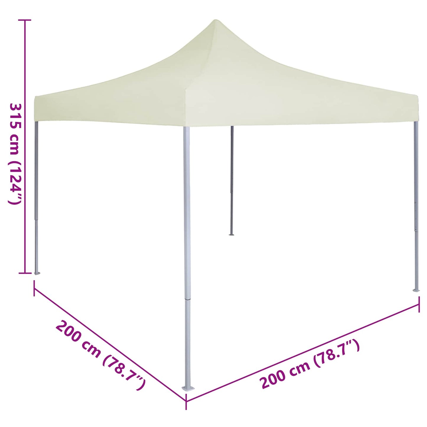 Partytent Crème 200 x 200 x 315 cm Oxford Stof is nu te koop bij PeponiXL, paradijselijk wonen!