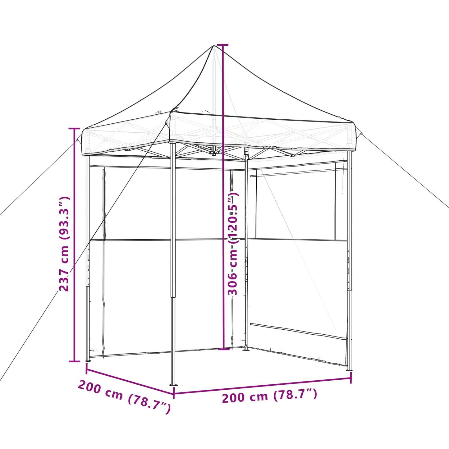 Partytent Terracotta 200 x 200 x 306 cm Oxford Stof is nu te koop bij PeponiXL, paradijselijk wonen!
