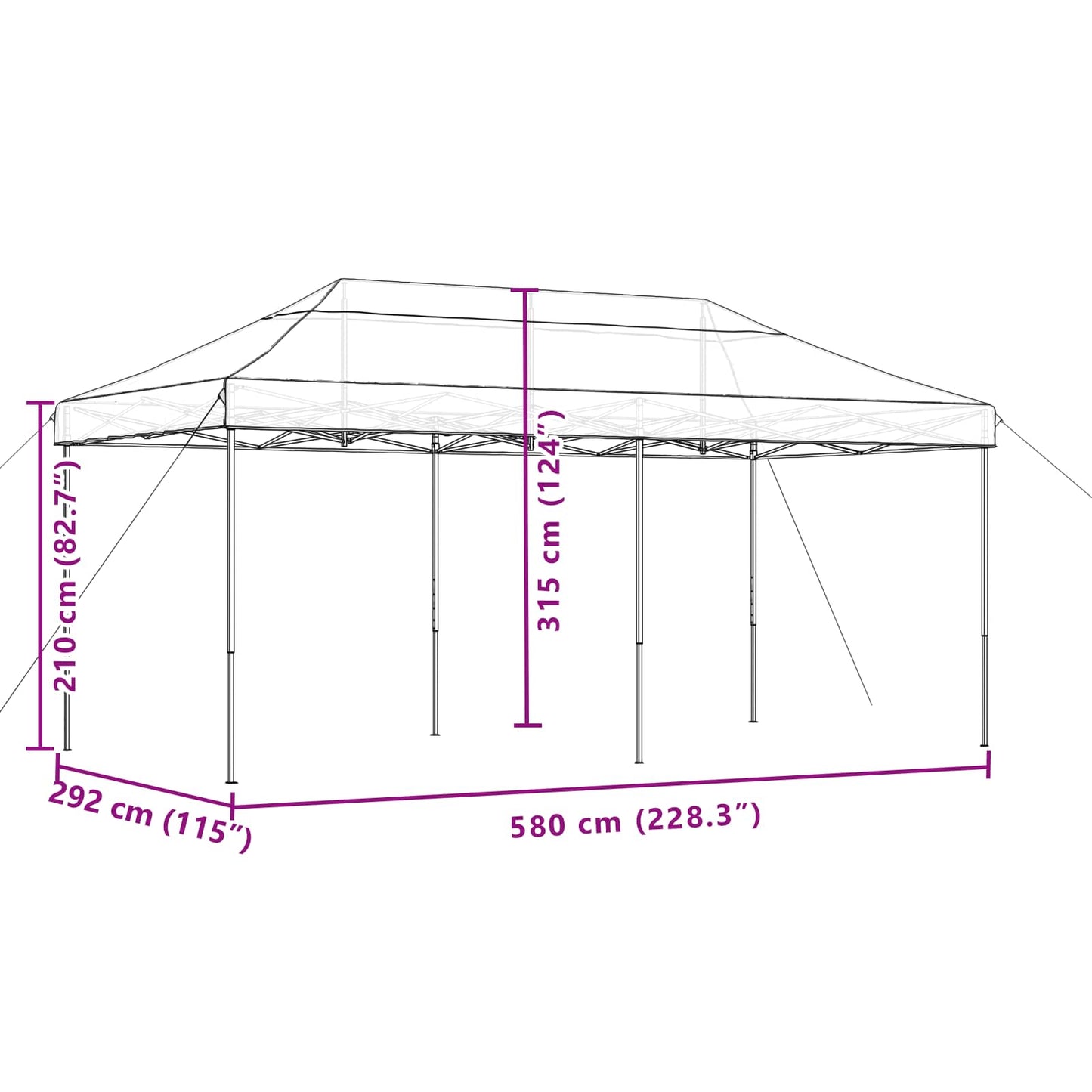 Partytent Bordeauxrood 292 x 580 x 315 cm Oxford Stof is nu te koop bij PeponiXL, paradijselijk wonen!