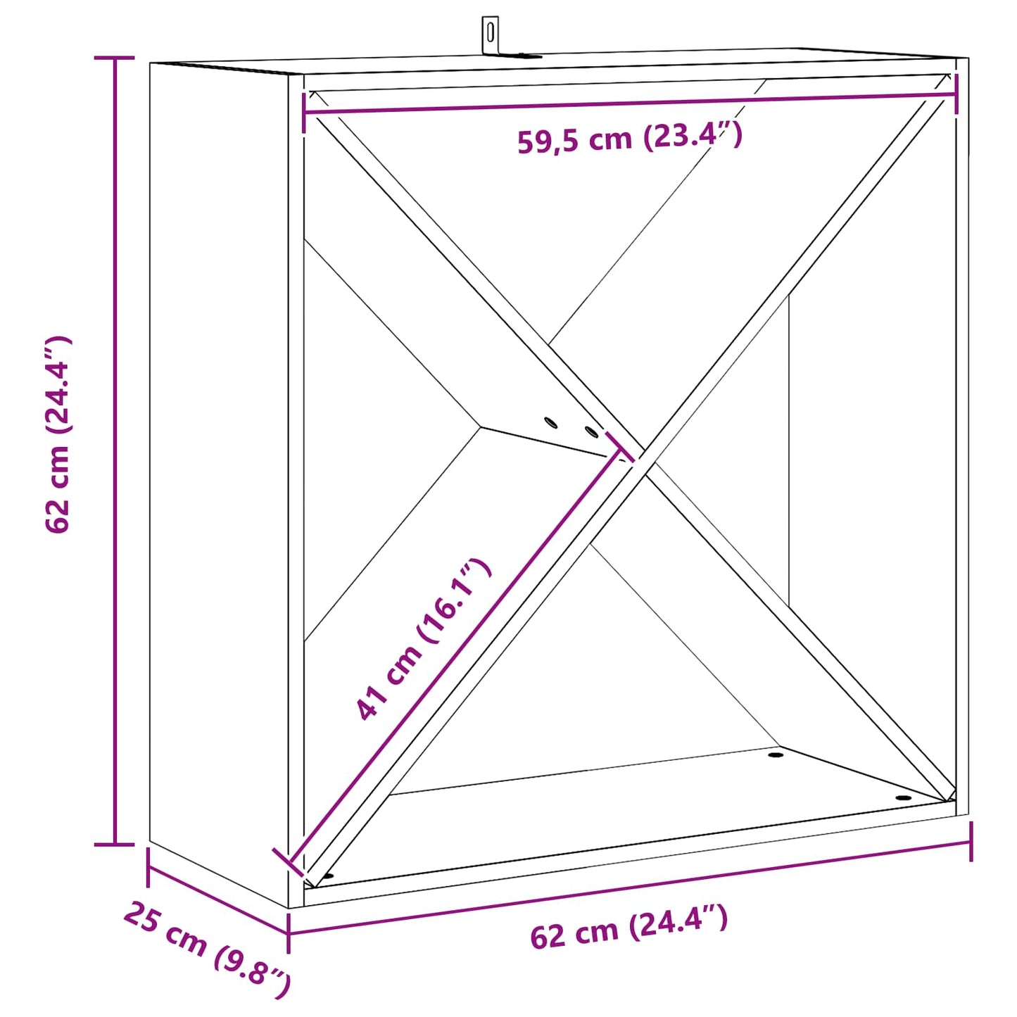 Wijnrek 2 pcs Naturel 62 x 25 x 62 cm Massief grenenhout is nu te koop bij PeponiXL, paradijselijk wonen!