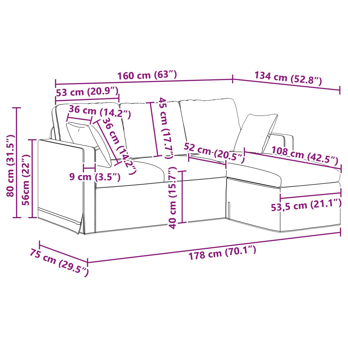 Bank Blauw 198 x 134 x 80 cm Fluweel is nu te koop bij PeponiXL, paradijselijk wonen!