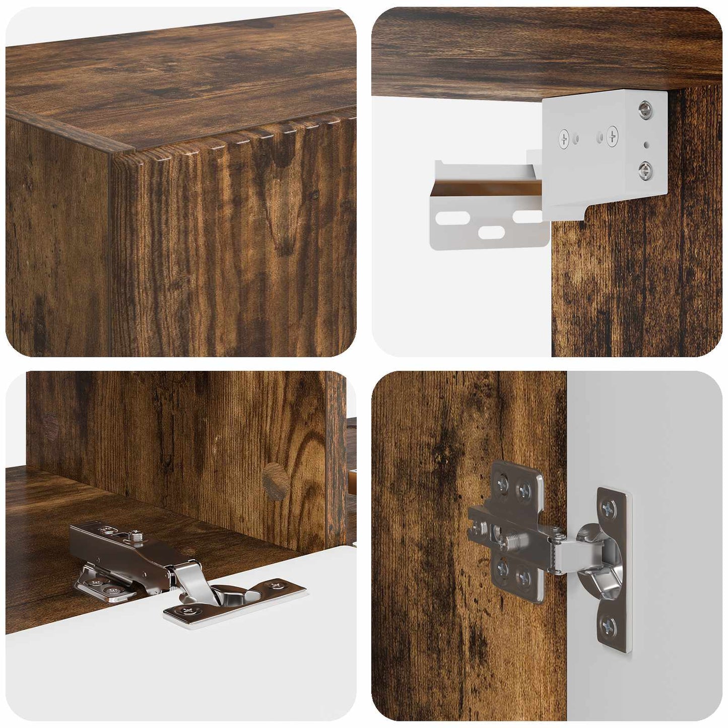 TV Wandkast Set Wandgemonteerd 6 pcs Gerookt eiken is nu te koop bij PeponiXL, paradijselijk wonen!