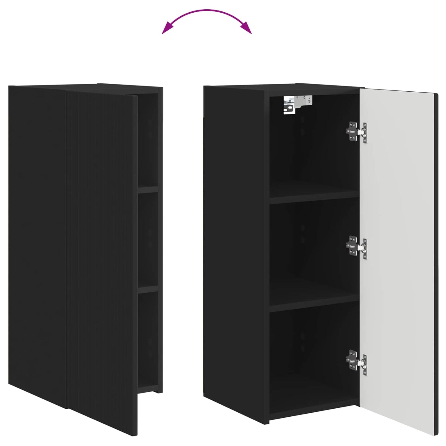 Tv-meubelset Wandgemonteerd 2 pcs Zwart Bewerkt hout is nu te koop bij PeponiXL, paradijselijk wonen!