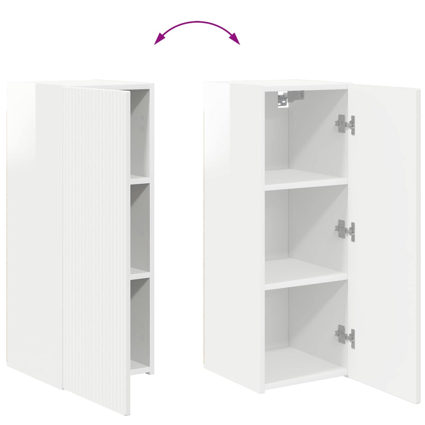 Tv-meubelset Wandgemonteerd 2 pcs Hoogglans wit Bewerkt hout is nu te koop bij PeponiXL, paradijselijk wonen!
