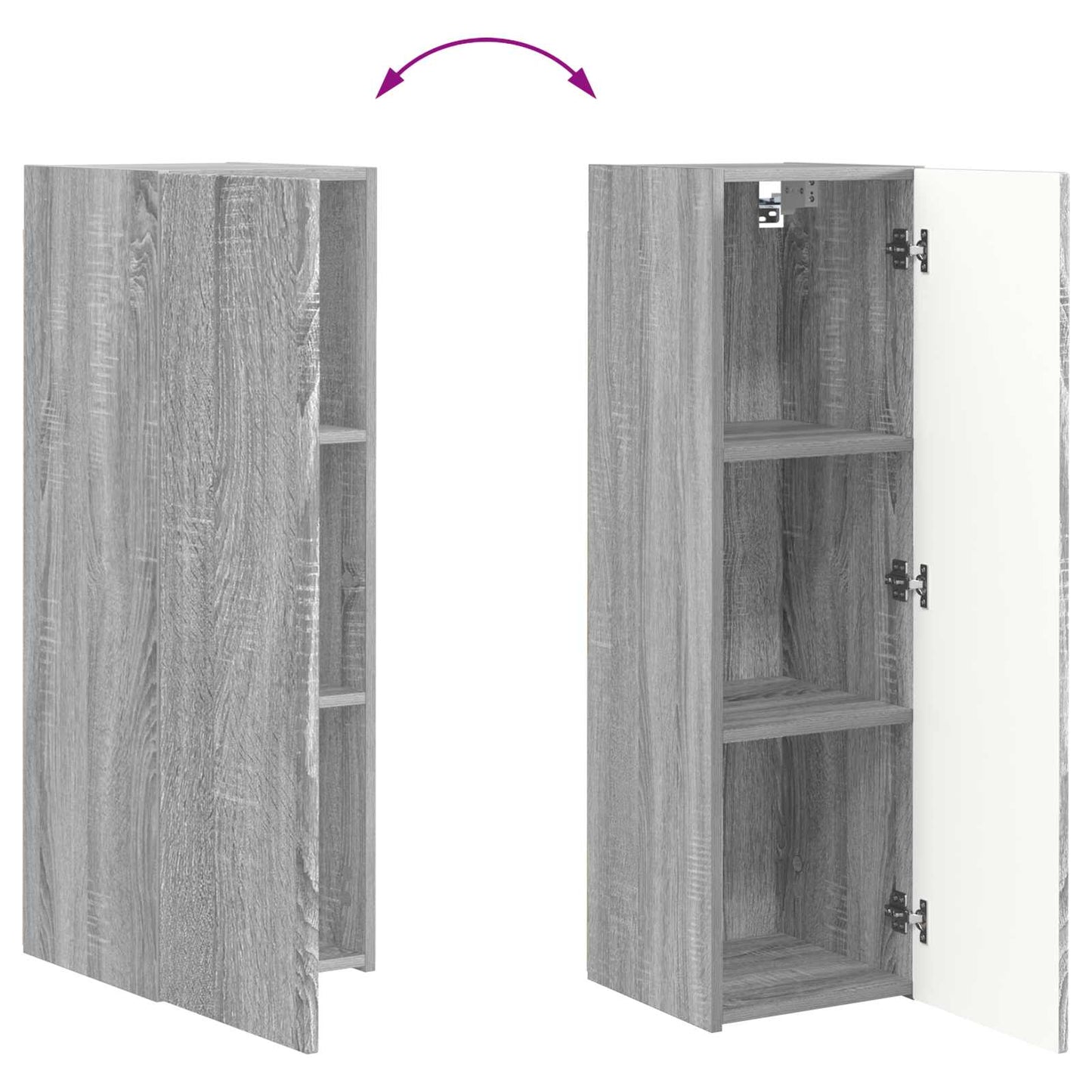 Tv-meubelset Wandgemonteerd 3 pcs Grijs Sonoma Bewerkt hout is nu te koop bij PeponiXL, paradijselijk wonen!