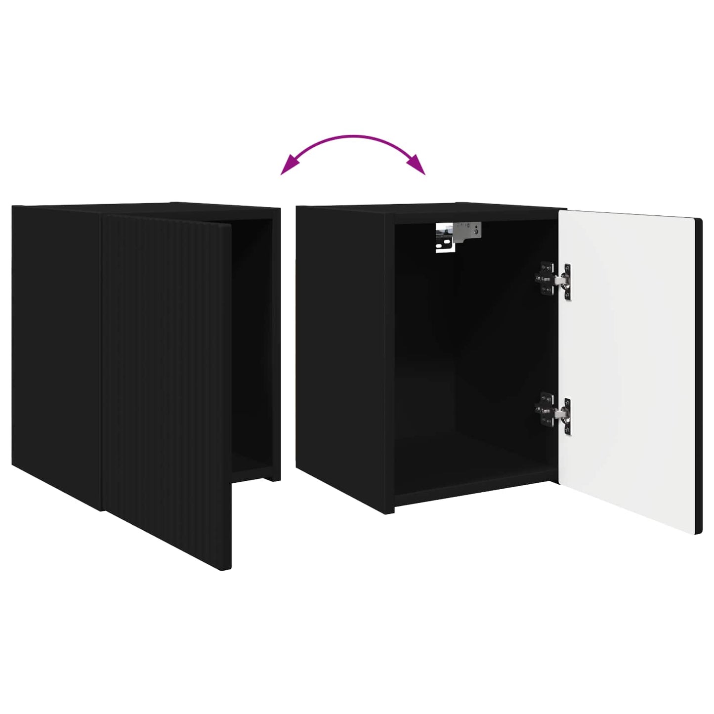 Tv-meubelset Wandgemonteerd 4 pcs Zwart Bewerkt hout is nu te koop bij PeponiXL, paradijselijk wonen!