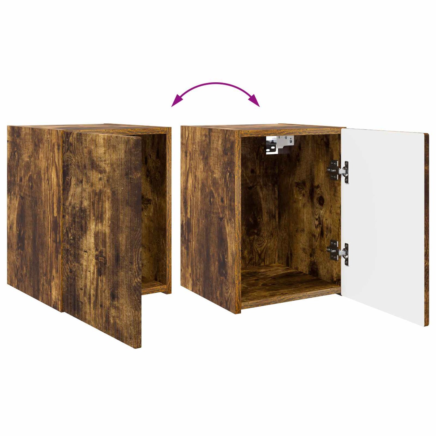 Tv-meubelset Wandgemonteerd 4 pcs Gerookt eiken Bewerkt hout is nu te koop bij PeponiXL, paradijselijk wonen!