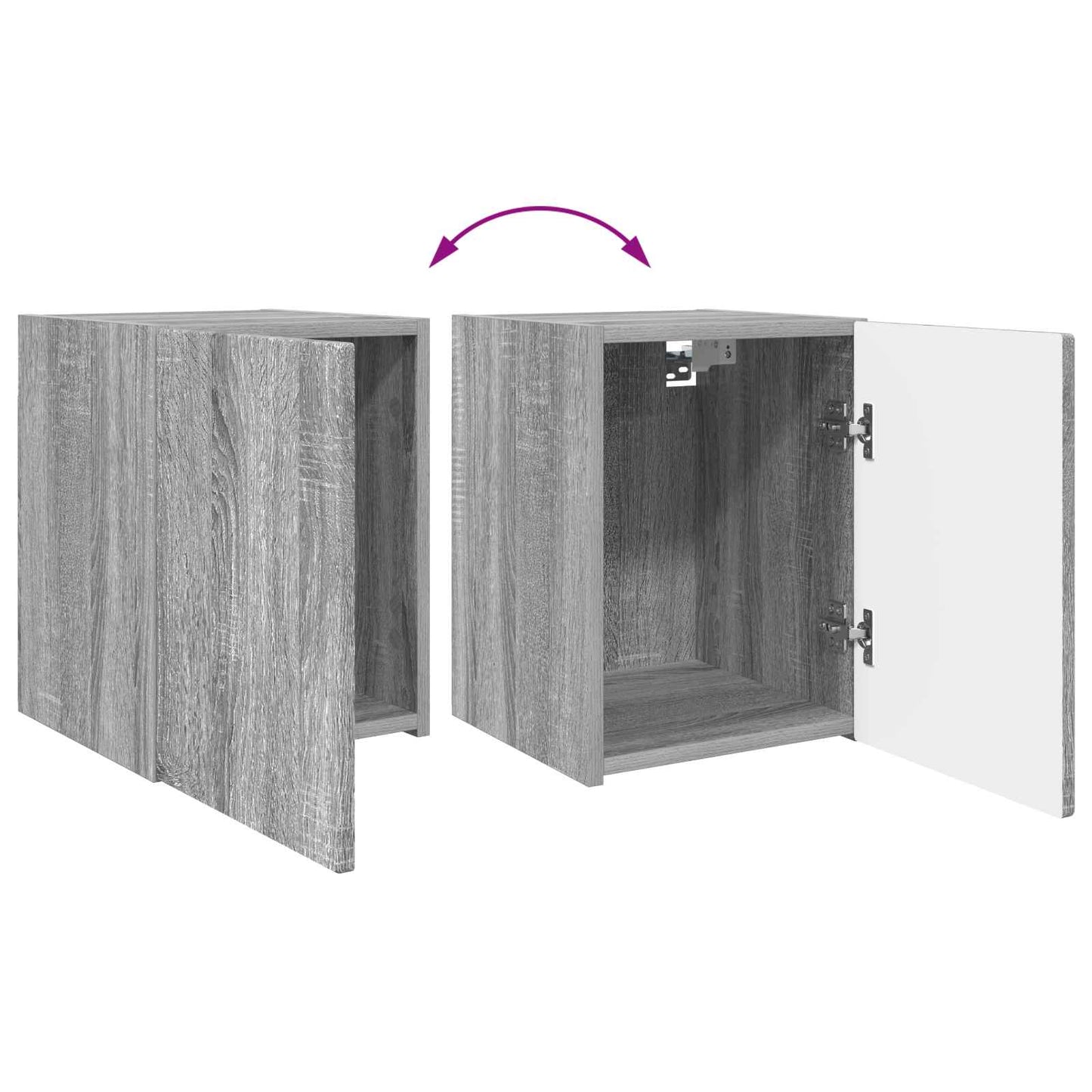 Tv-meubelset Wandgemonteerd 4 pcs Grijs Sonoma Bewerkt hout is nu te koop bij PeponiXL, paradijselijk wonen!