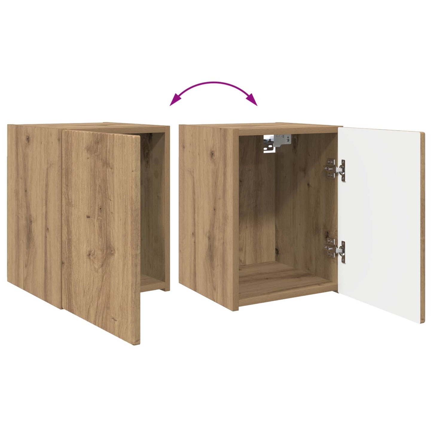 Tv-meubelset Wandgemonteerd 4 pcs Artisan Eiken Bewerkt hout is nu te koop bij PeponiXL, paradijselijk wonen!