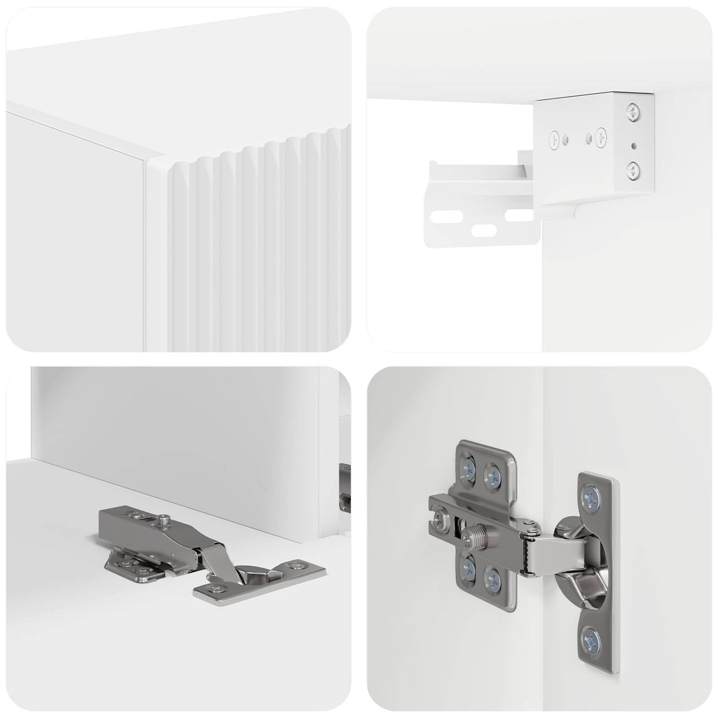 Tv-meubelset Wandgemonteerd 4 pcs Wit Bewerkt hout is nu te koop bij PeponiXL, paradijselijk wonen!