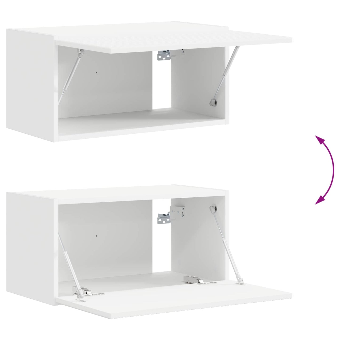 Tv-meubelset Wandgemonteerd 4 pcs Wit Bewerkt hout is nu te koop bij PeponiXL, paradijselijk wonen!