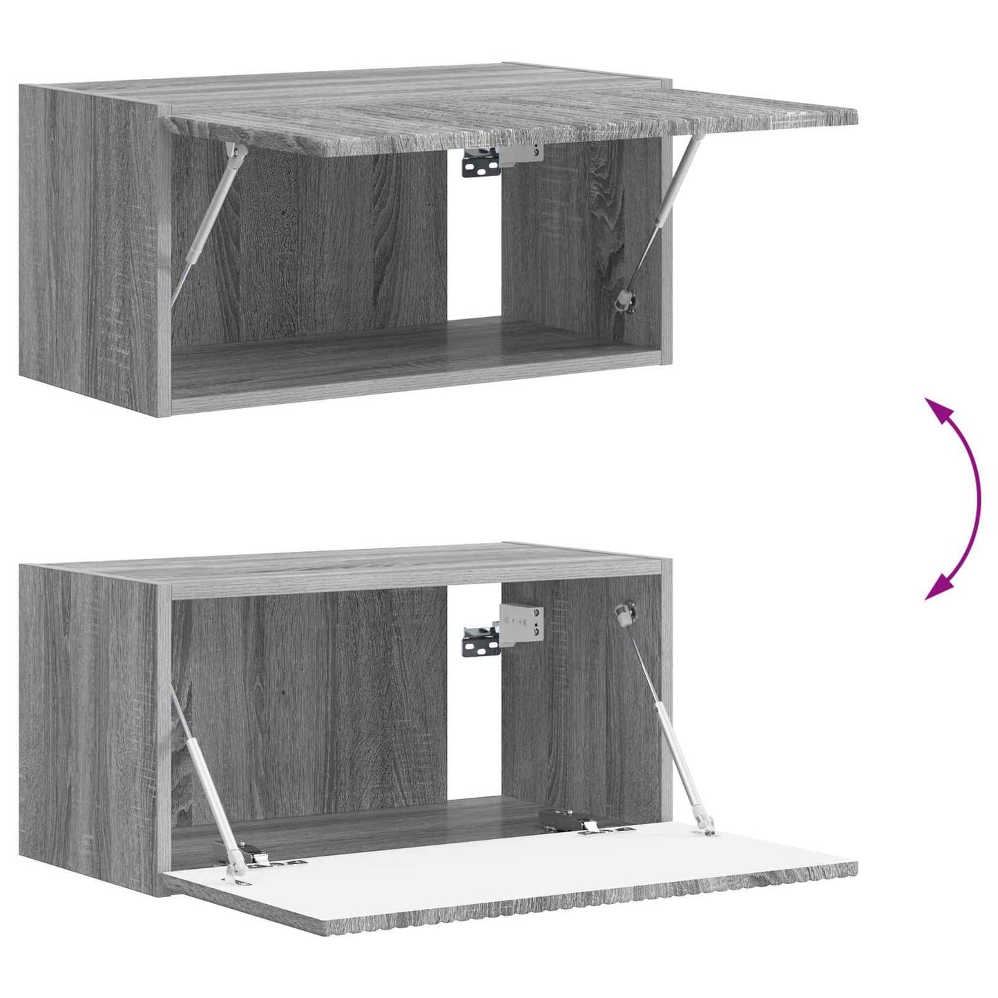 Tv-meubelset Wandgemonteerd 4 pcs Grijs Sonoma Bewerkt hout is nu te koop bij PeponiXL, paradijselijk wonen!