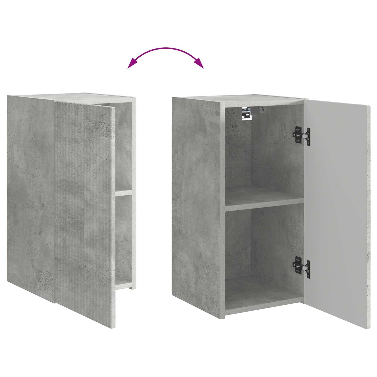 Tv-meubelset Wandgemonteerd 6 pcs Beton Grijs Bewerkt hout is nu te koop bij PeponiXL, paradijselijk wonen!