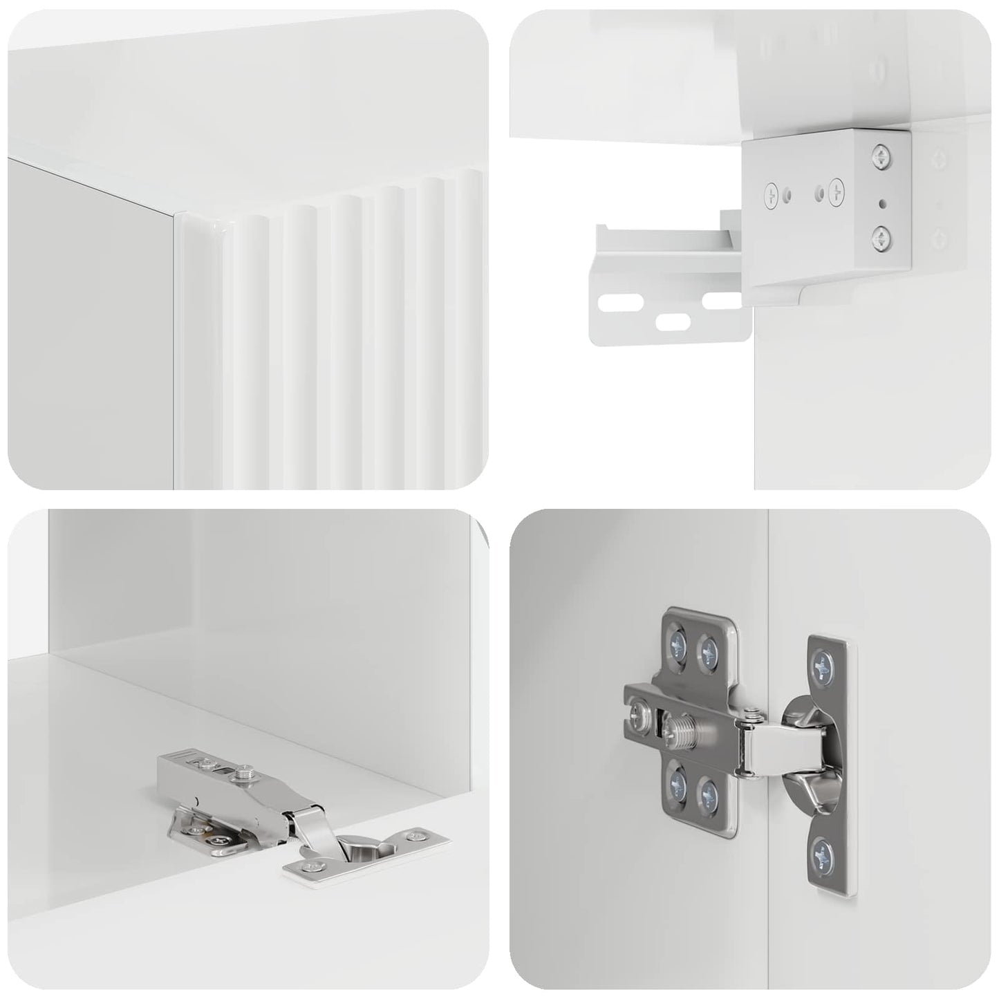 Tv-meubelset 4 pcs Hoogglans wit Bewerkt hout is nu te koop bij PeponiXL, paradijselijk wonen!