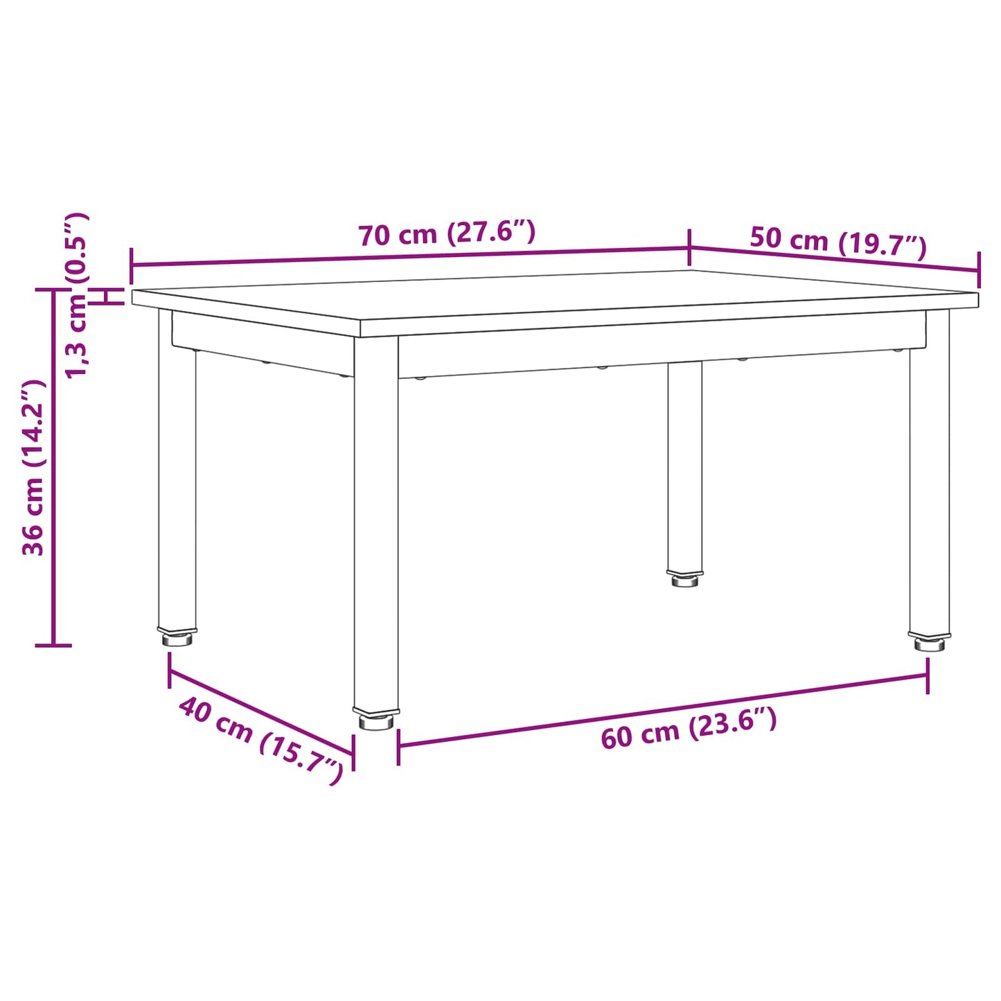 Salontafel Ambachtelijk eiken 70 x 50 x 36 cm Bewerkt hout is nu te koop bij PeponiXL, paradijselijk wonen!