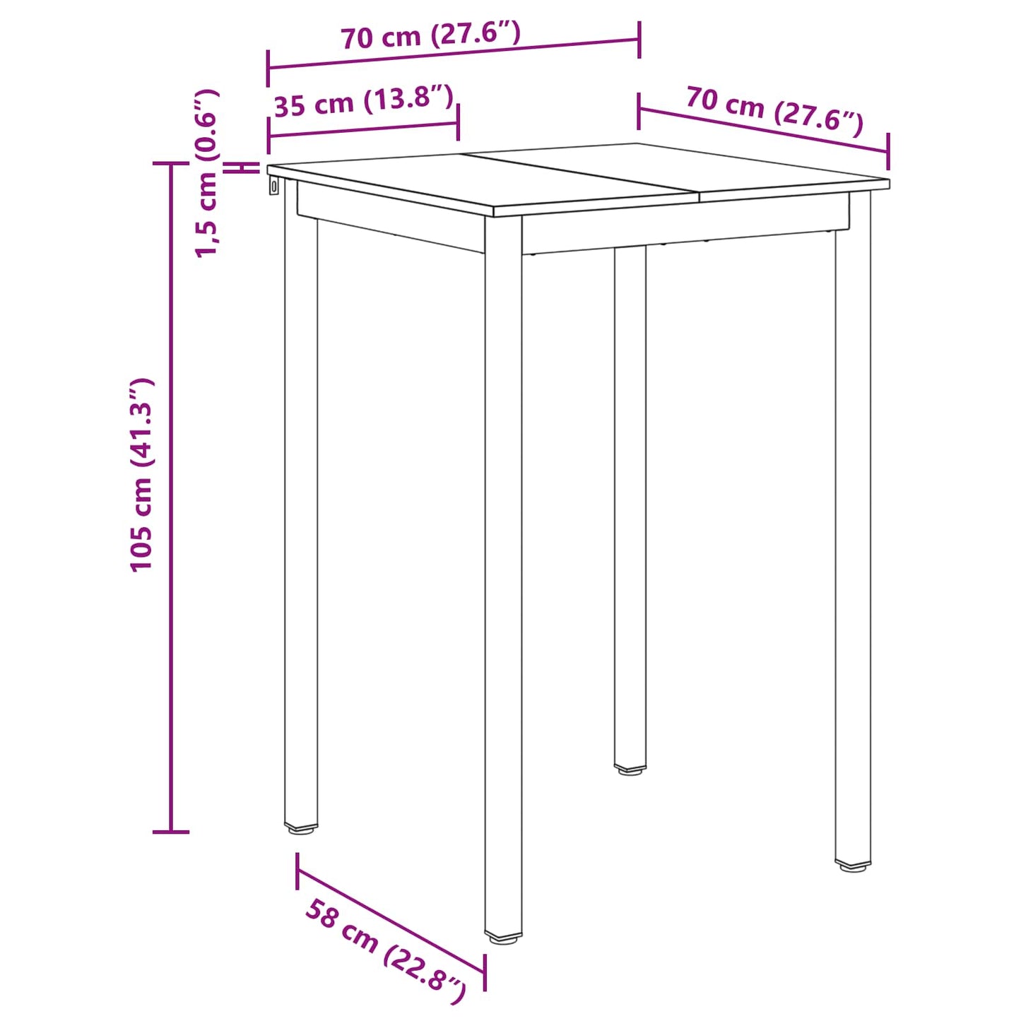 Staande Bartafel Bewerkt hout is nu te koop bij PeponiXL, paradijselijk wonen!