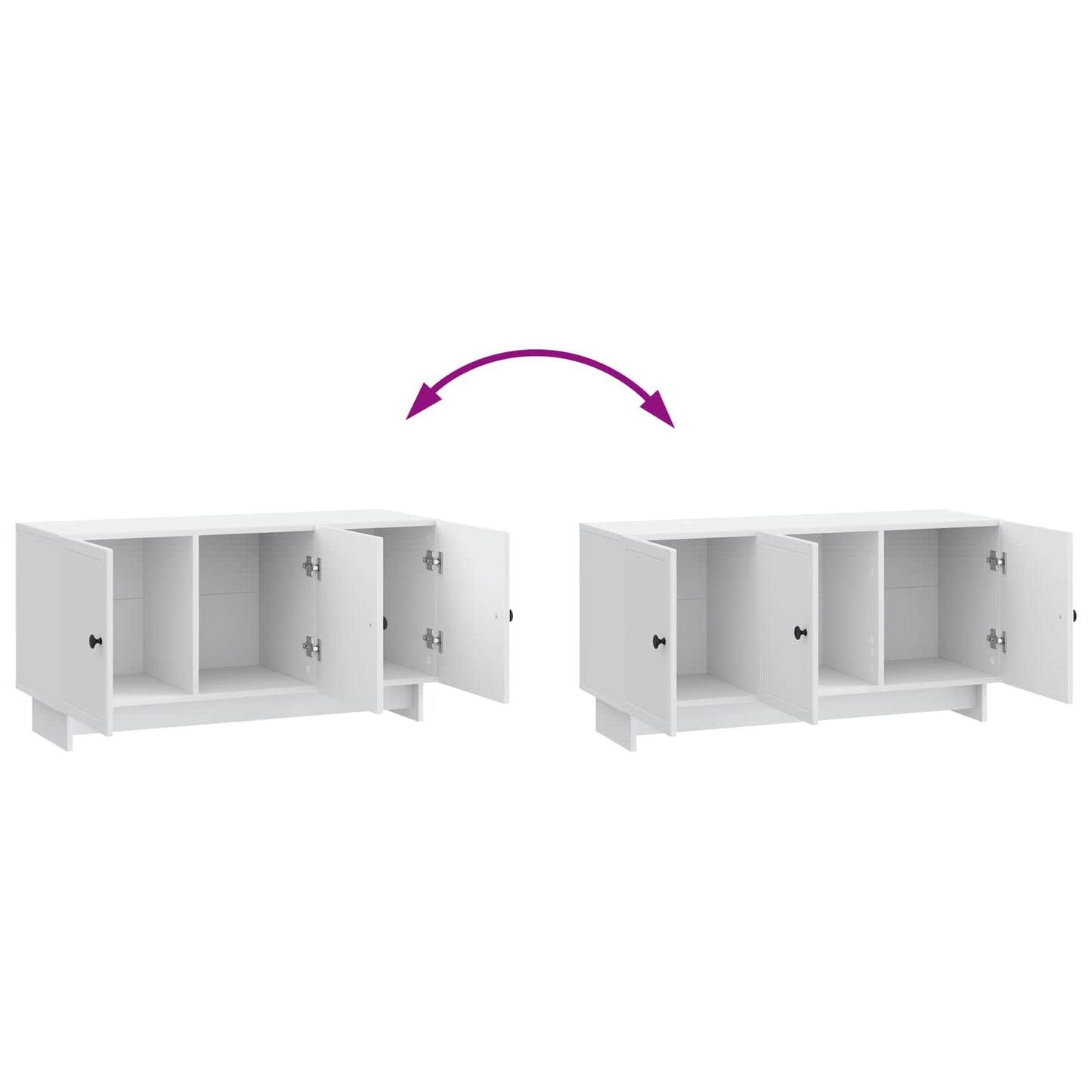 TV-kast Wit 99 x 34,5 x 50 cm Bewerkt hout is nu te koop bij PeponiXL, paradijselijk wonen!