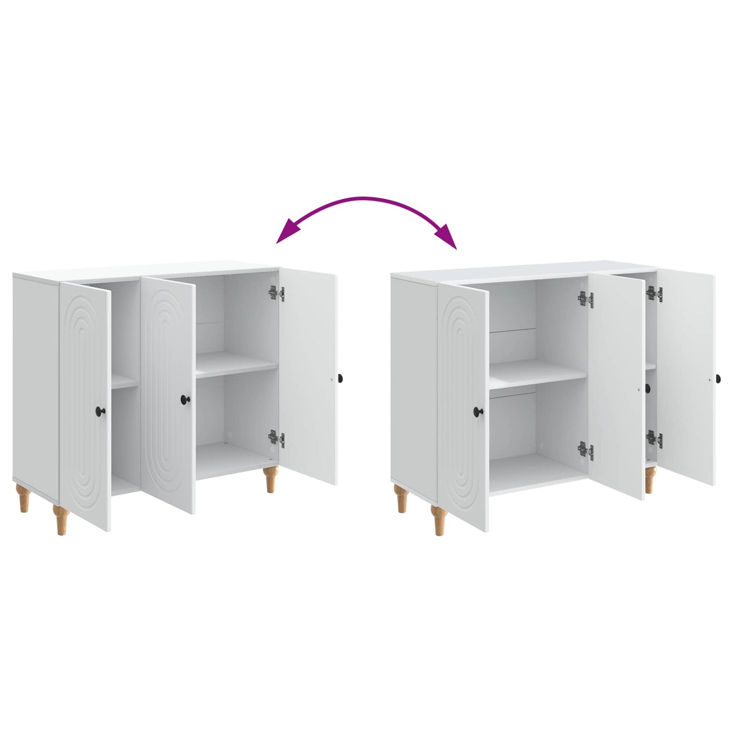 Dressoir Wit 89 x 34,5 x 80 cm Bewerkt hout is nu te koop bij PeponiXL, paradijselijk wonen!