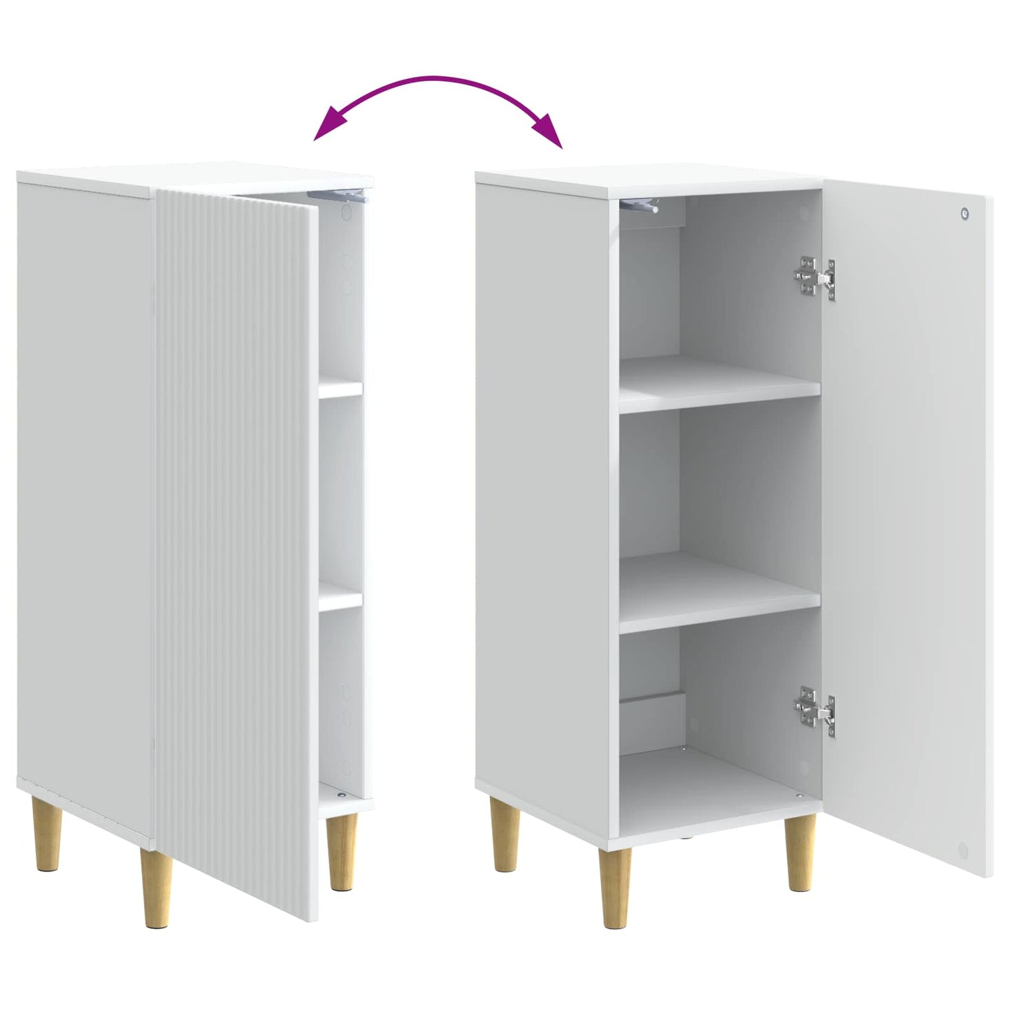 Dressoir Wit 33 x 34,5 x 90 cm Bewerkt hout is nu te koop bij PeponiXL, paradijselijk wonen!