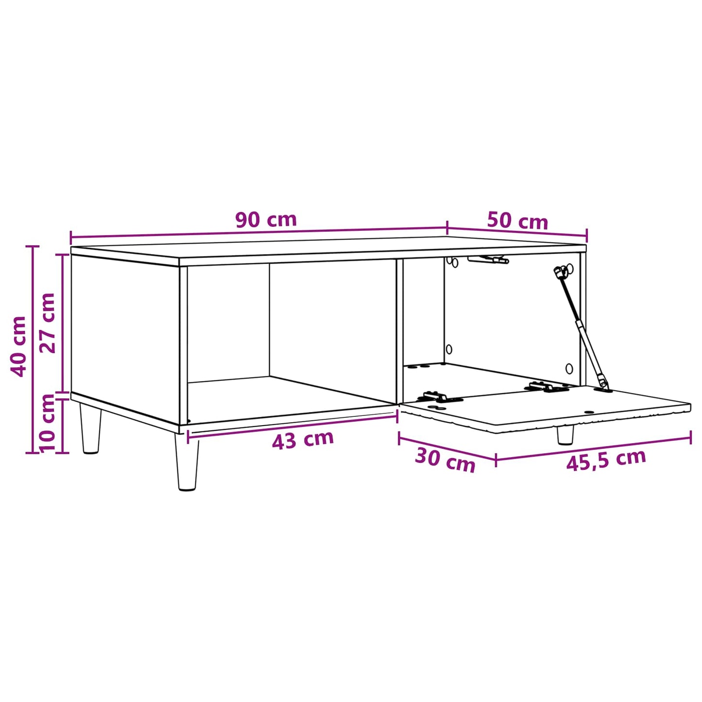 Salontafel Hoogglans Wit 90 x 50 x 40 cm Bewerkt hout is nu te koop bij PeponiXL, paradijselijk wonen!