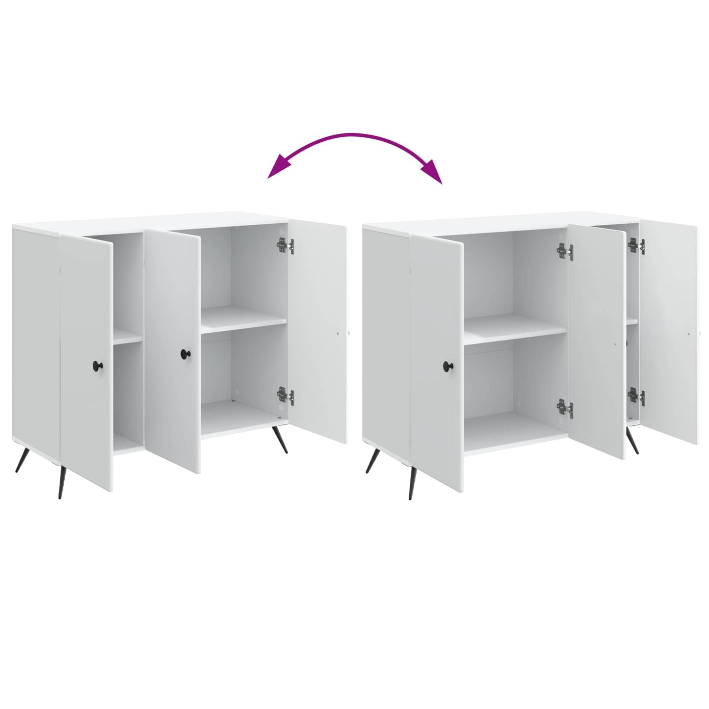 Dressoir Wit 89 x 34,5 x 80 cm Bewerkt hout is nu te koop bij PeponiXL, paradijselijk wonen!