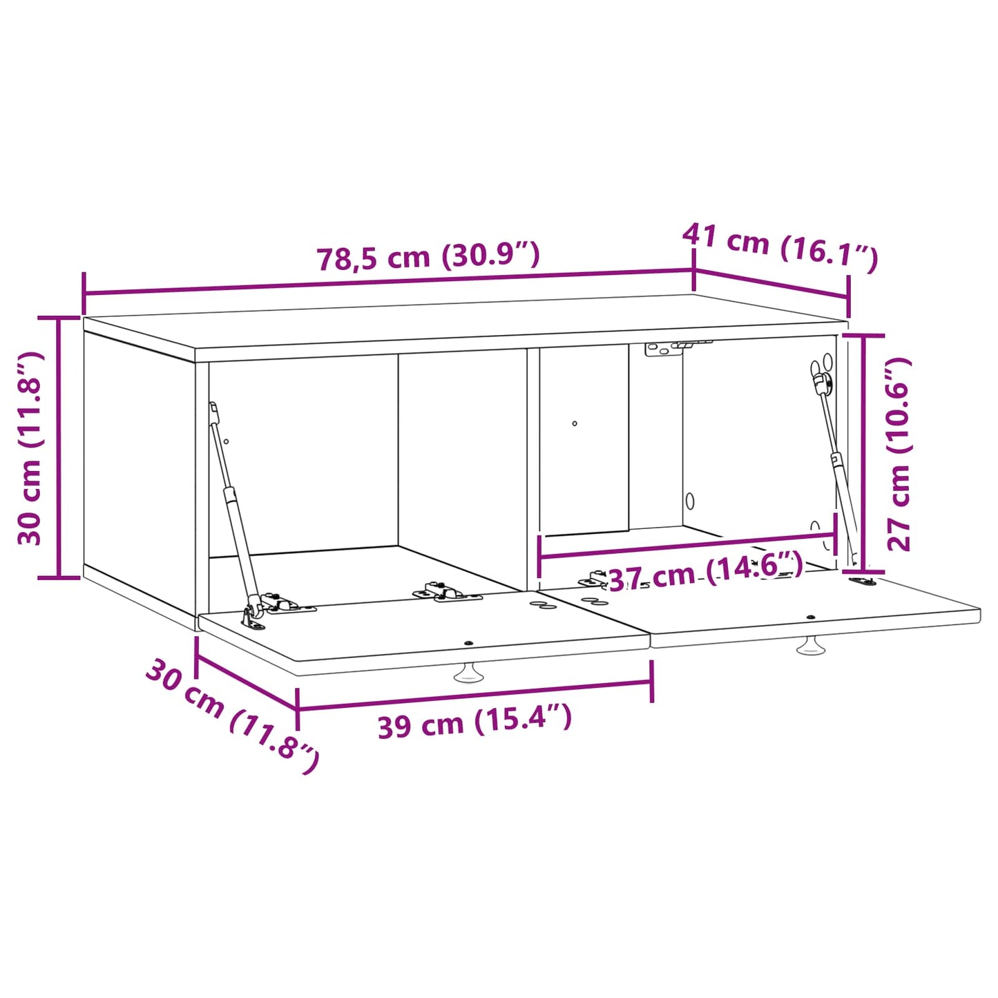 Wandbeugel TV-kast Artisanaal eiken 78,5 x 41 x 30 cm is nu te koop bij PeponiXL, paradijselijk wonen!