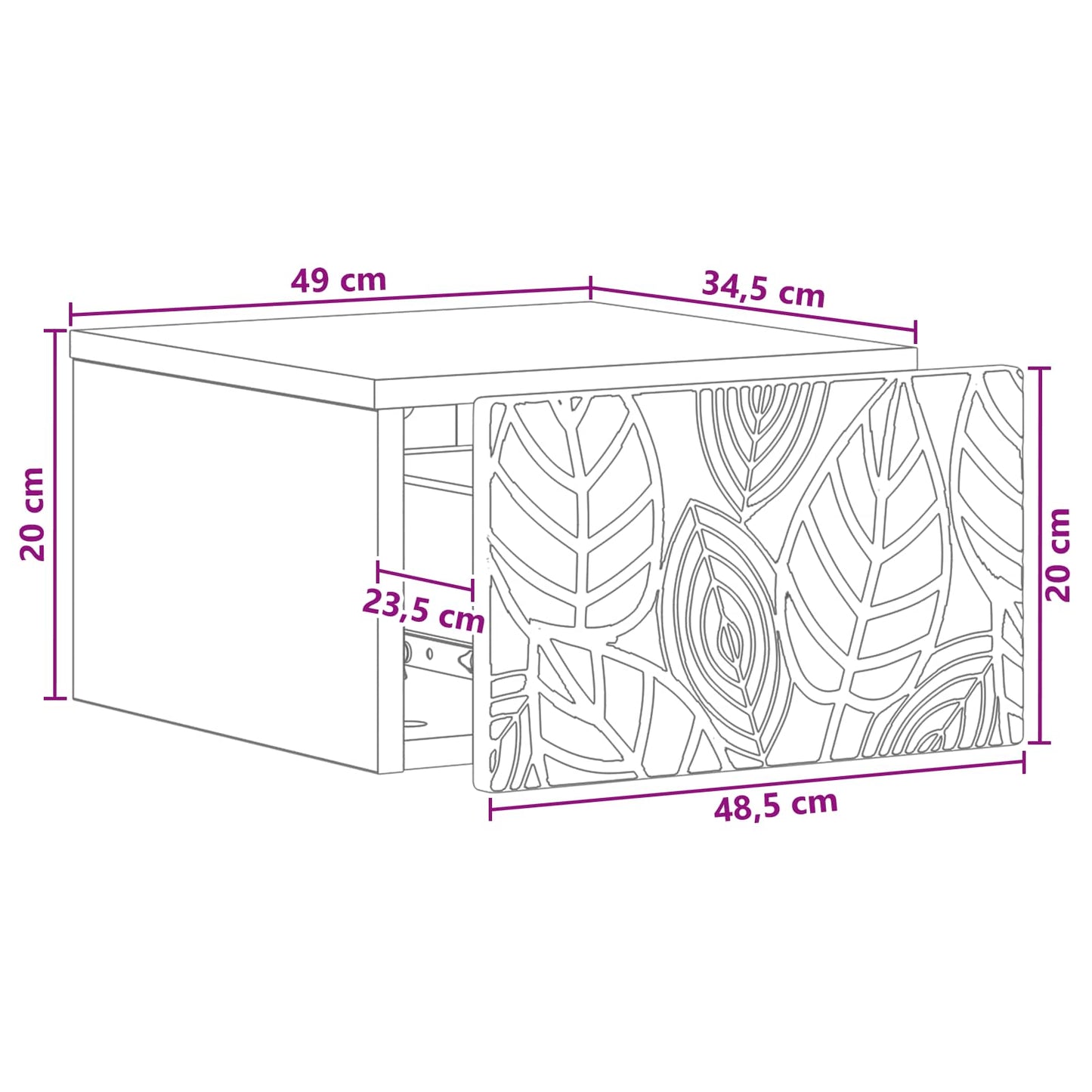 Wandbeugel Bedkast 2 pcs Wit 49 x 34,5 x 20 cm Bewerkt hout is nu te koop bij PeponiXL, paradijselijk wonen!