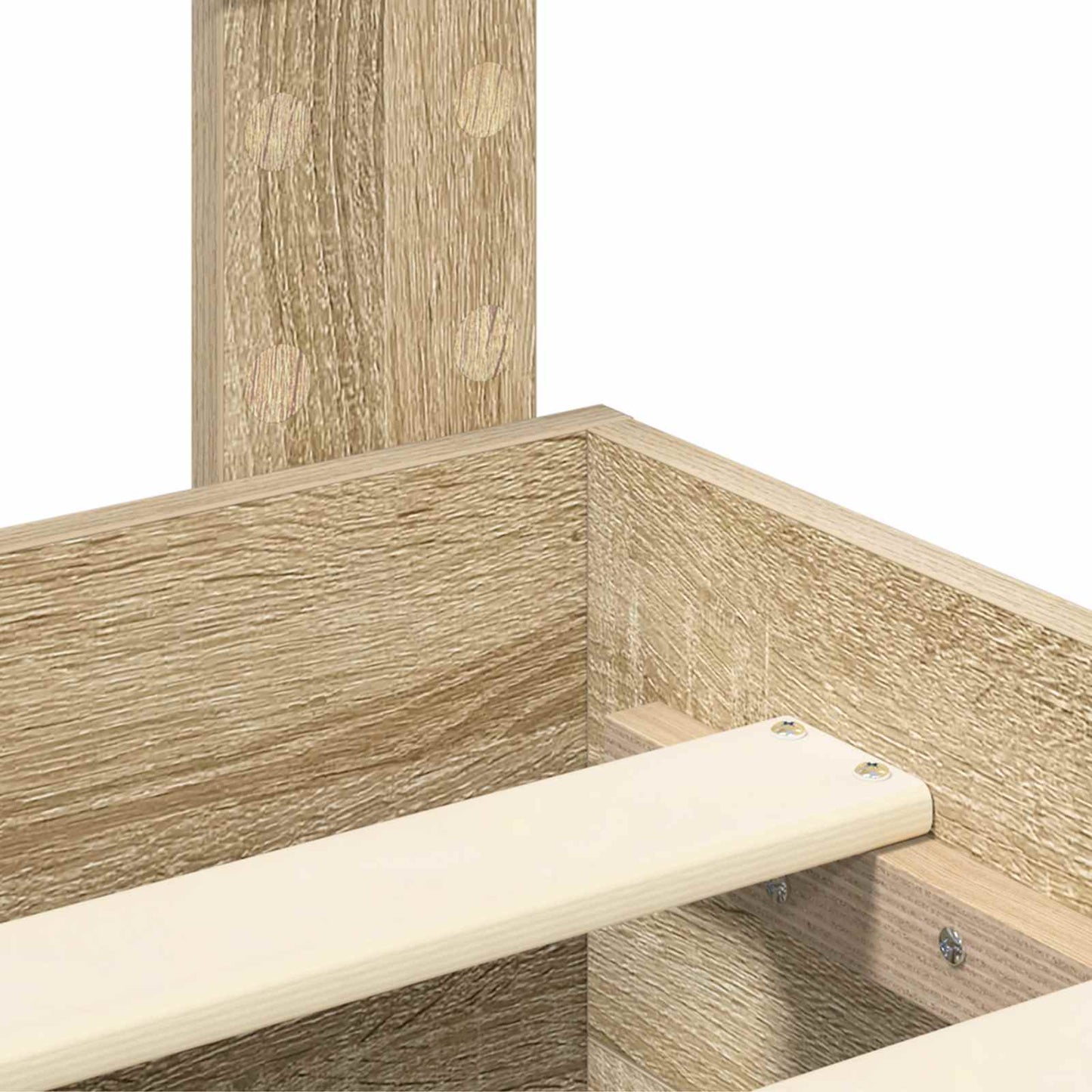 Bedframe met hoofdeinde Sonoma Eiken 140 x 190 cm Bewerkt hout is nu te koop bij PeponiXL, paradijselijk wonen!