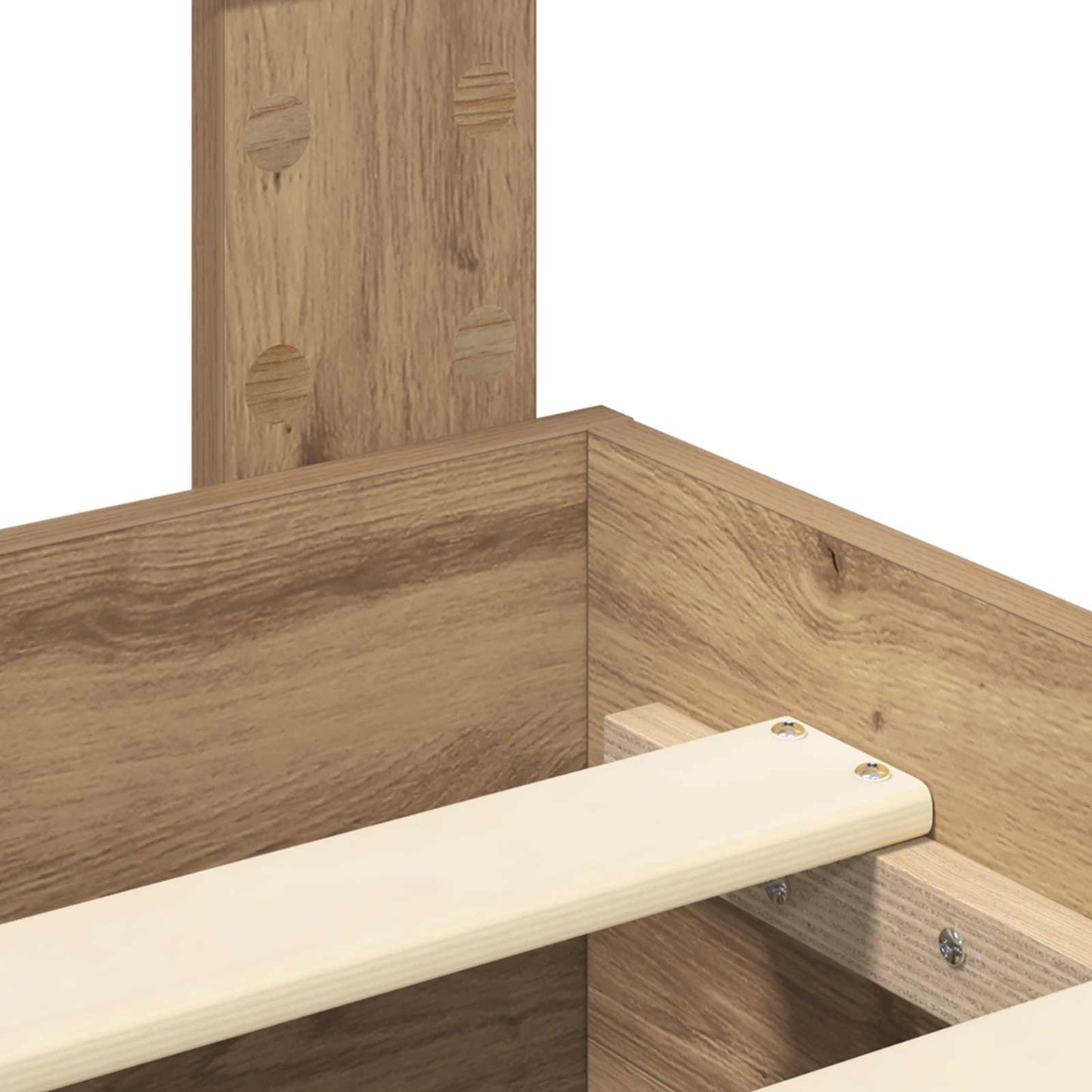 Bedframe met hoofdeinde Artisan Eiken 120 x 190 cm Bewerkt hout is nu te koop bij PeponiXL, paradijselijk wonen!