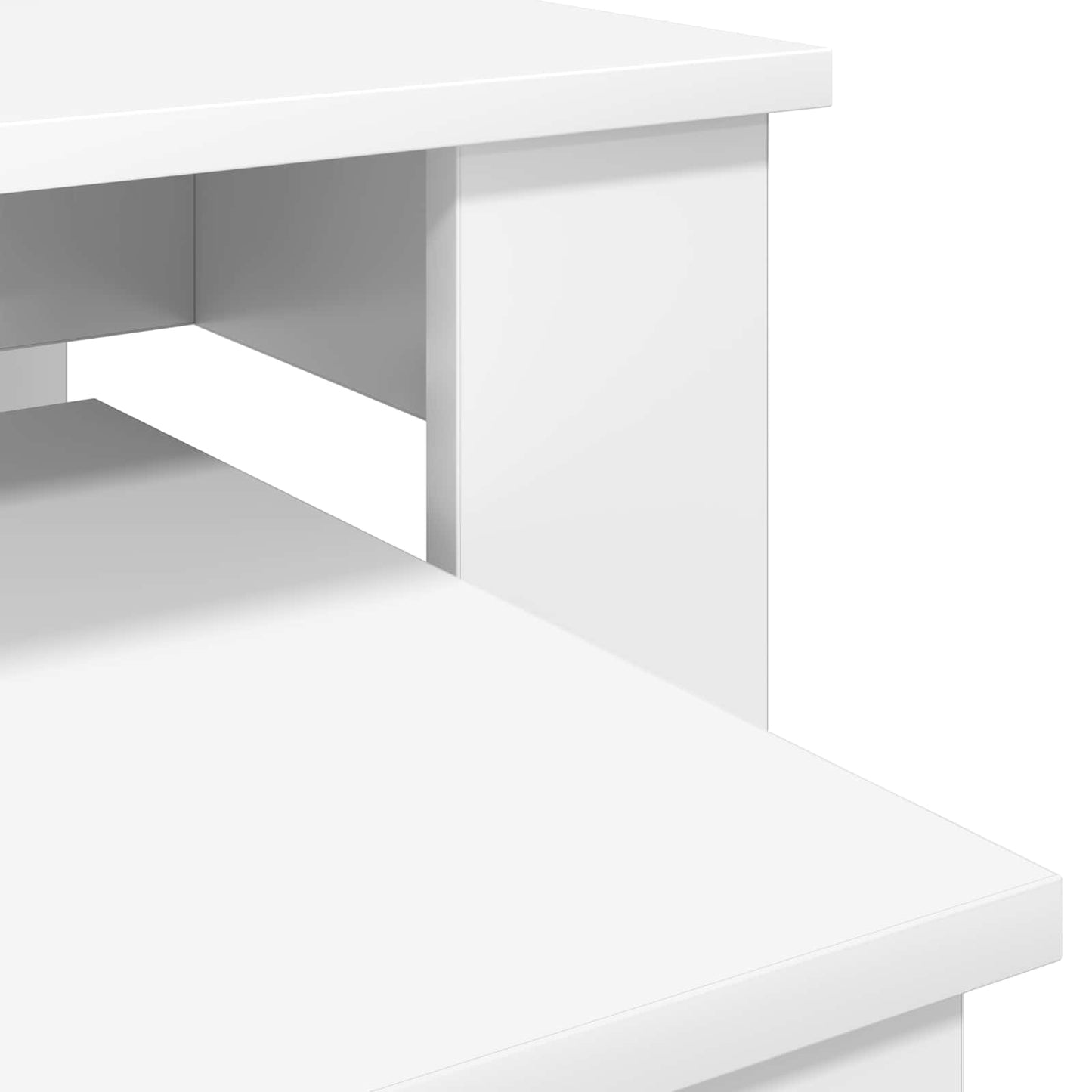 Koffietafel Set 2 pcs Wit Bewerkt hout is nu te koop bij PeponiXL, paradijselijk wonen!