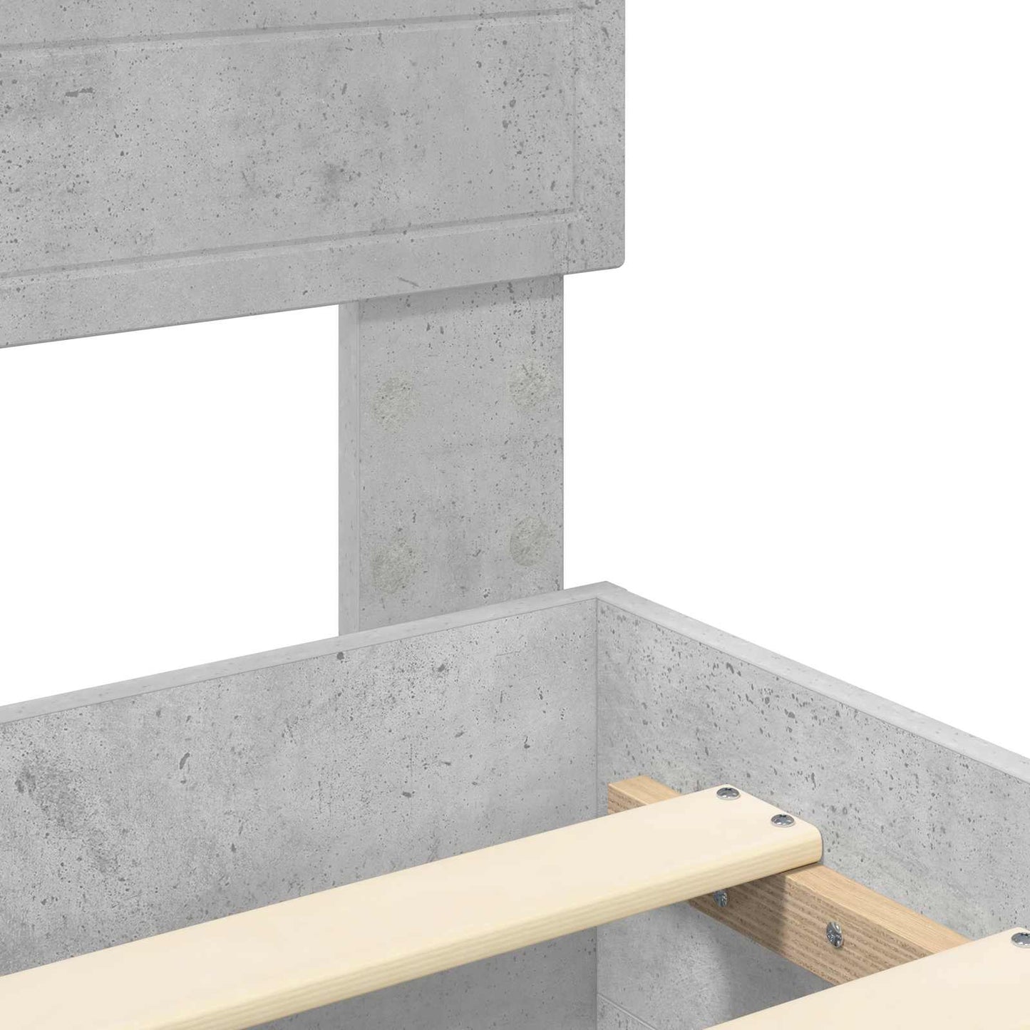 Bedframe met hoofdeinde Beton Grijs 135 x 190 cm Bewerkt hout is nu te koop bij PeponiXL, paradijselijk wonen!