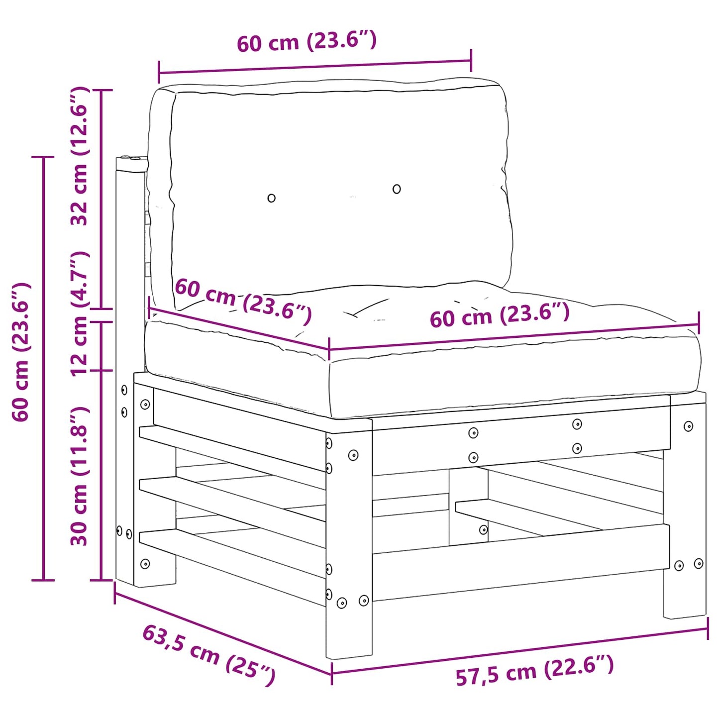 Tuin Midden Sofa Massief grenenhout Wasbruin is nu te koop bij PeponiXL, paradijselijk wonen!