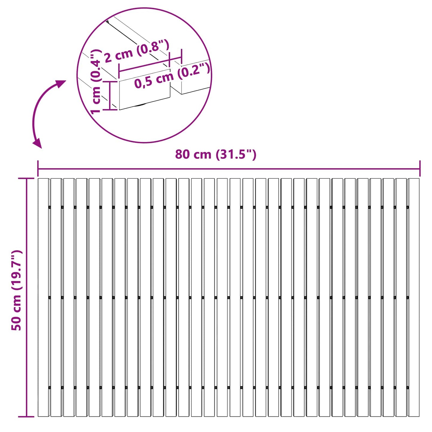 Badmat Bruin 80 x 50 cm Massief Acaciahout is nu te koop bij PeponiXL, paradijselijk wonen!