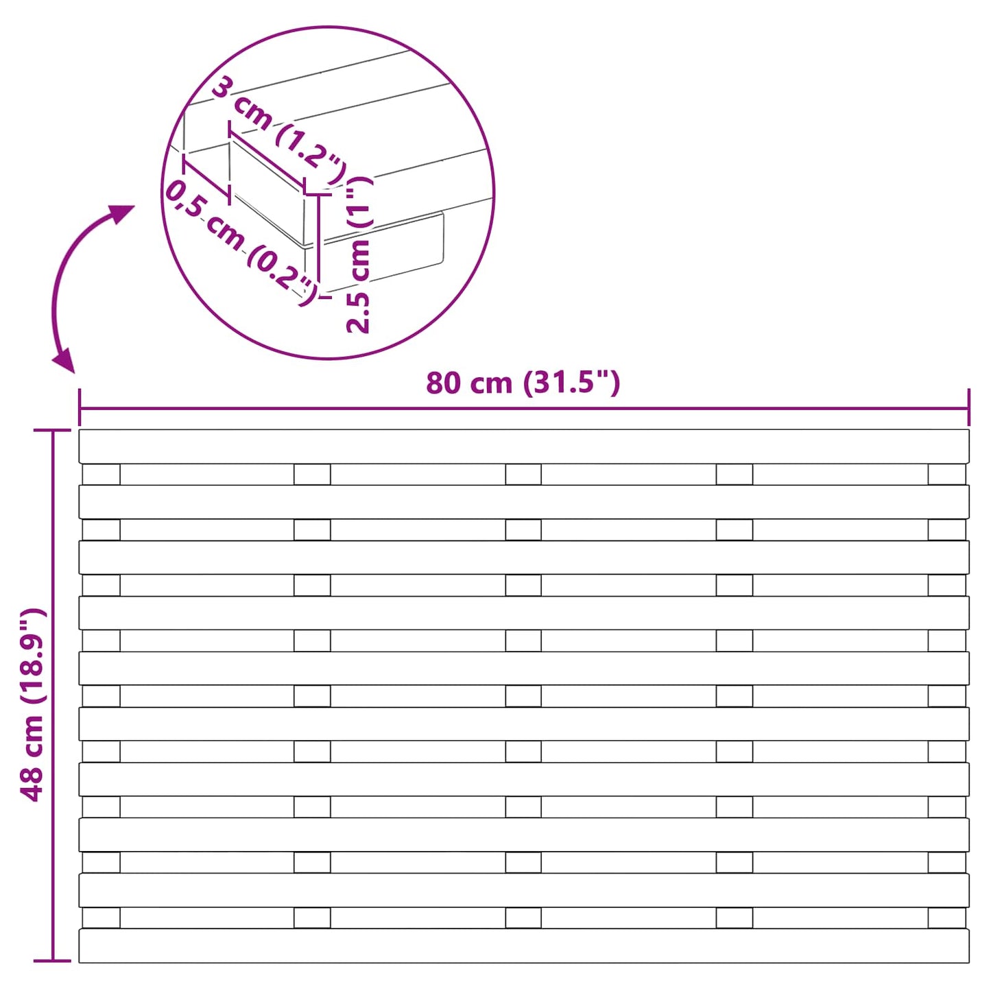 Badmat Effen Bruin 100 x 53 cm Hout is nu te koop bij PeponiXL, paradijselijk wonen!