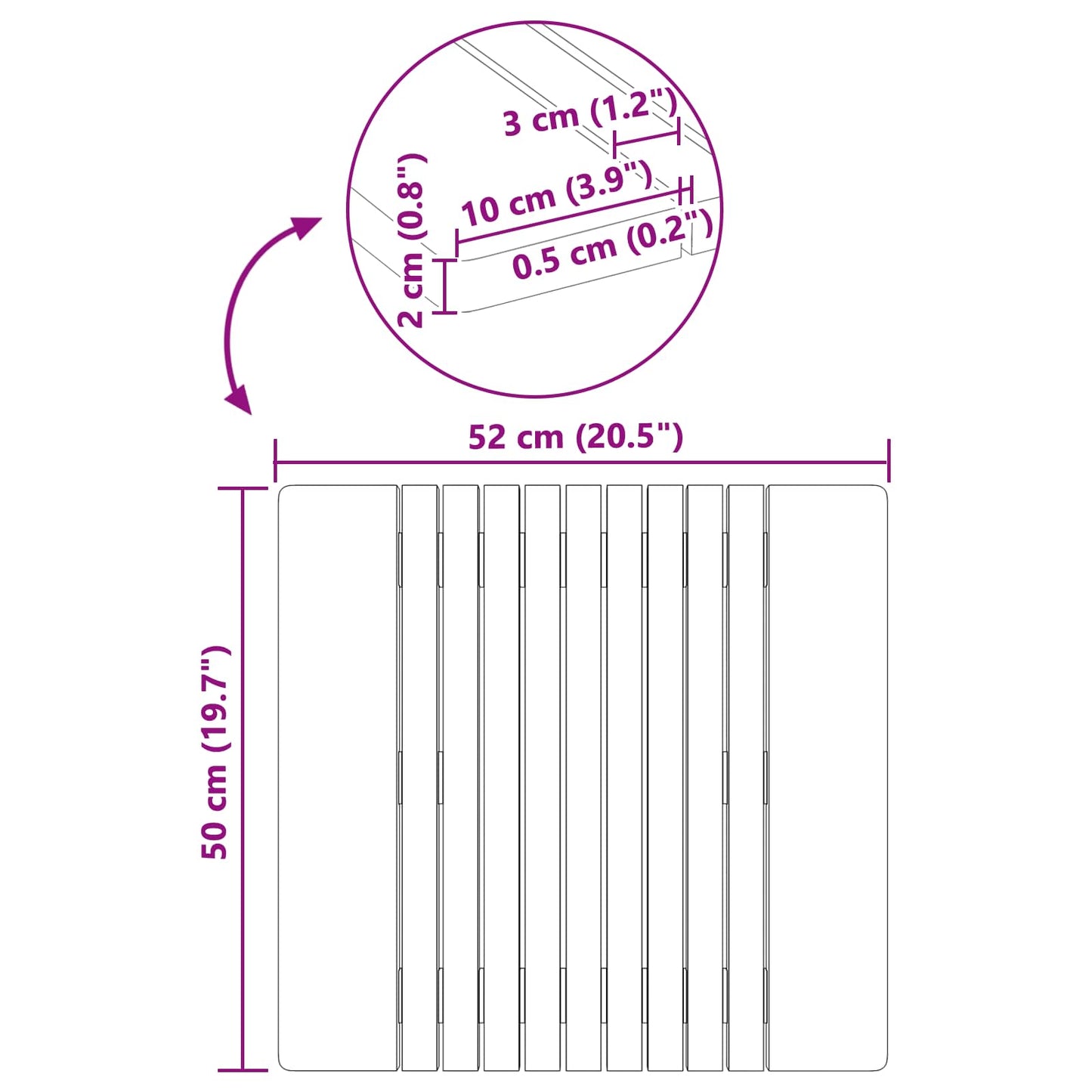Badmat Effen Bruin 59 x 40 cm Hout is nu te koop bij PeponiXL, paradijselijk wonen!