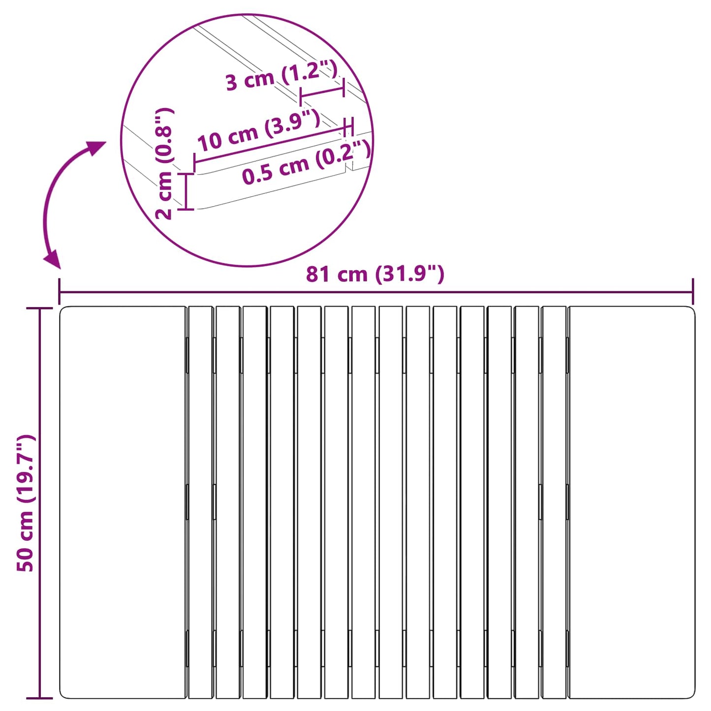 Badmat Effen Bruin 59 x 40 cm Hout is nu te koop bij PeponiXL, paradijselijk wonen!