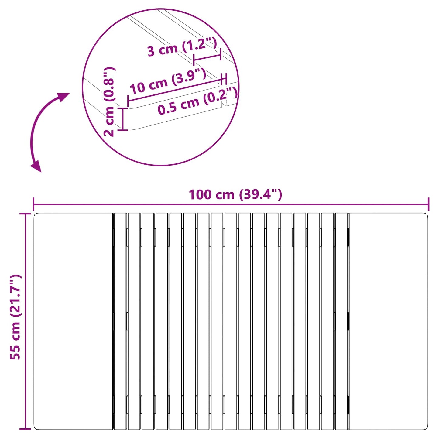 Badmat Effen Bruin 100 x 55 cm Hout is nu te koop bij PeponiXL, paradijselijk wonen!