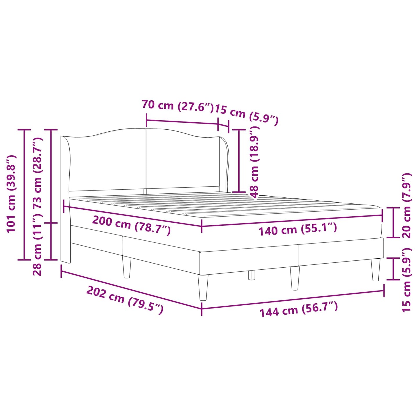 Bedframe met hoofdeinde Donkergroen 140 x 200 cm Fluweel is nu te koop bij PeponiXL, paradijselijk wonen!