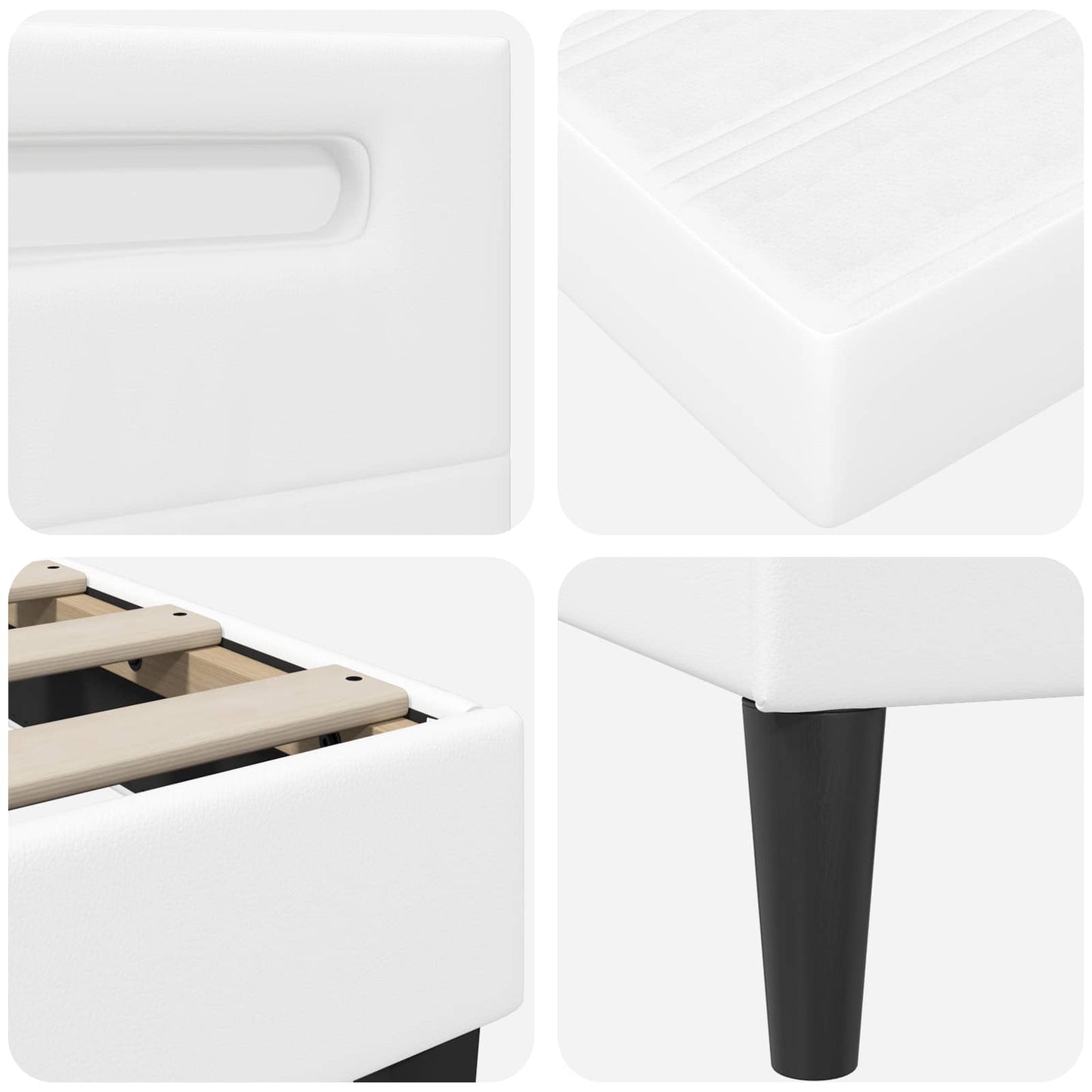 Bedframe met LED-stripverlichting Wit 180 x 200 cm Kunstleer is nu te koop bij PeponiXL, paradijselijk wonen!