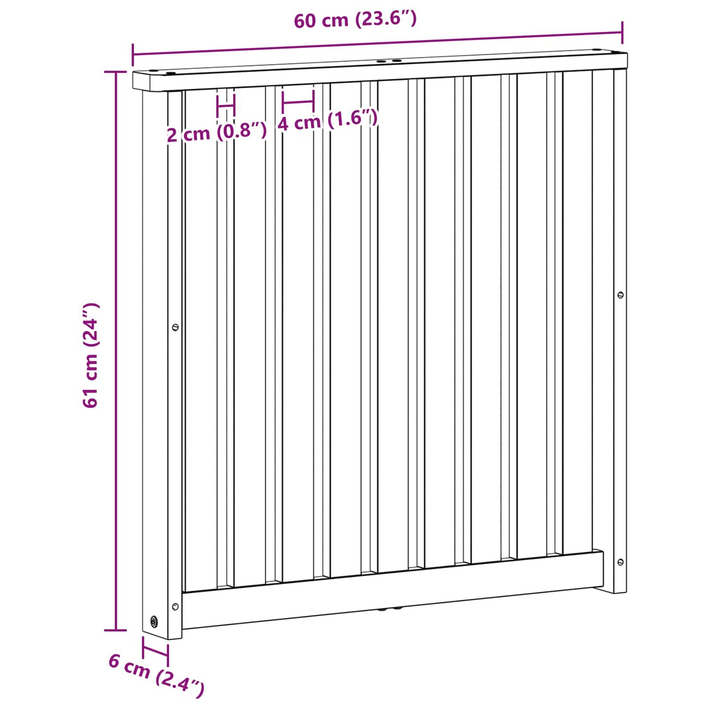 Armleuningen Module 2 pcs Wit 60 x 6 x 61 cm Massief Acaciahout is nu te koop bij PeponiXL, paradijselijk wonen!