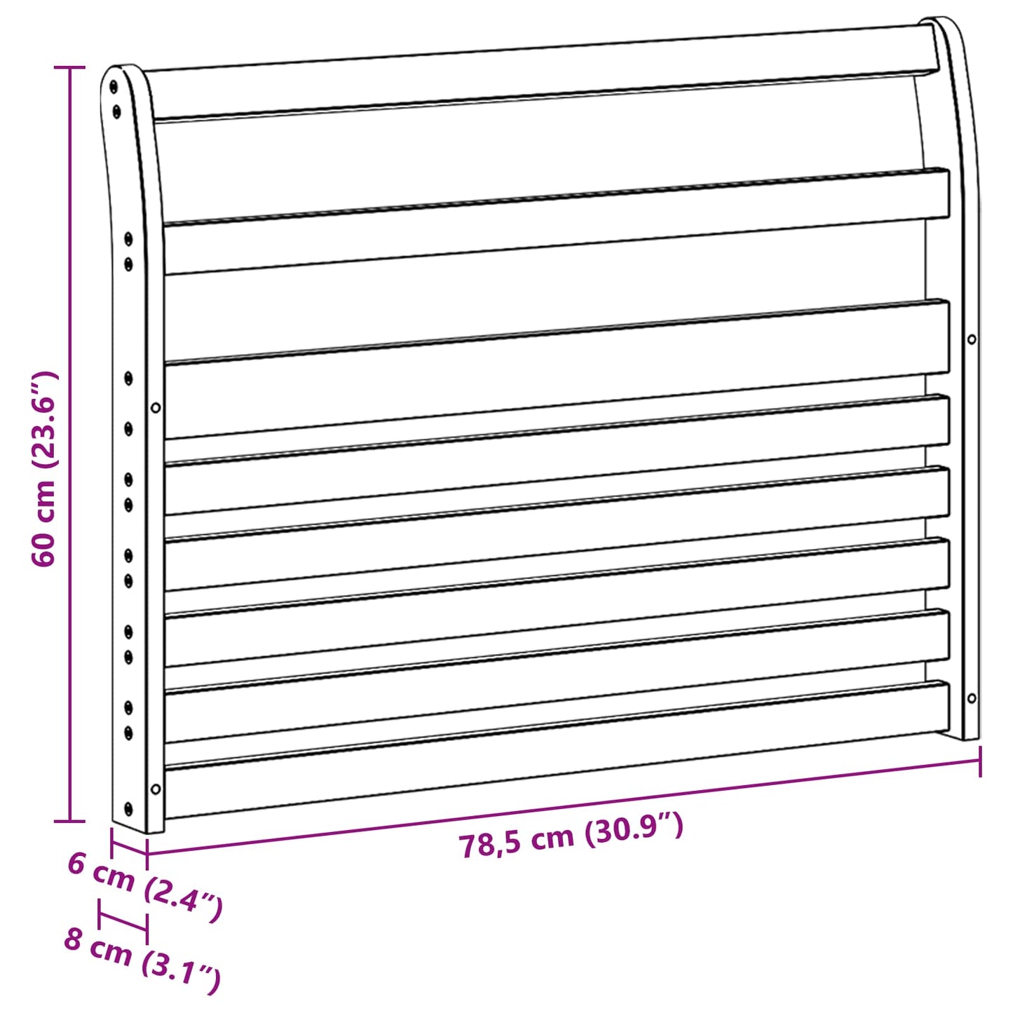 Armleuningen Module 2 pcs Wit 78,5 x 8,5 x 60 cm is nu te koop bij PeponiXL, paradijselijk wonen!
